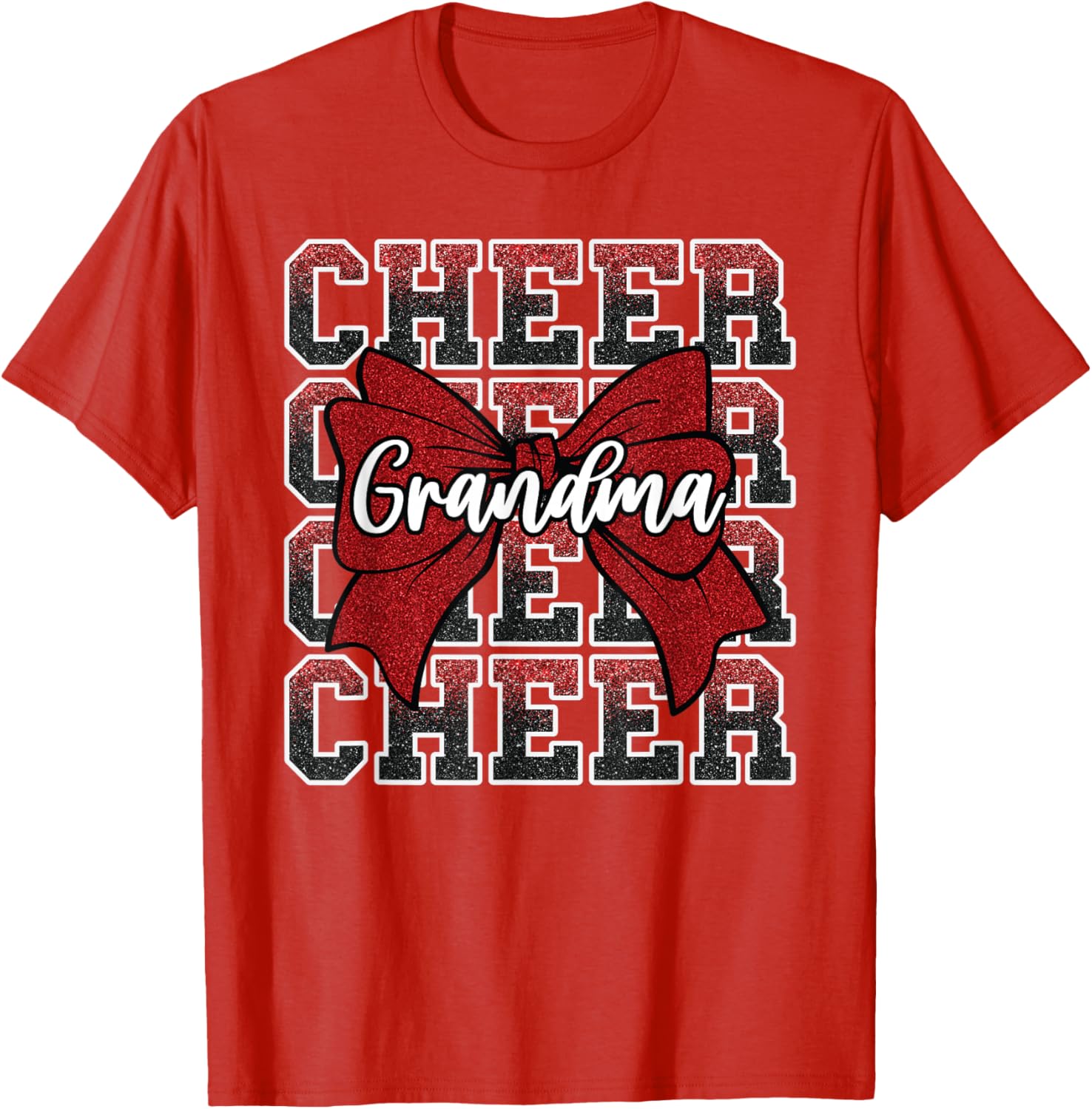 Cheer G-Ma Grandma Cheerleader Red T-Shirt for Cheer Fans and Family - 10