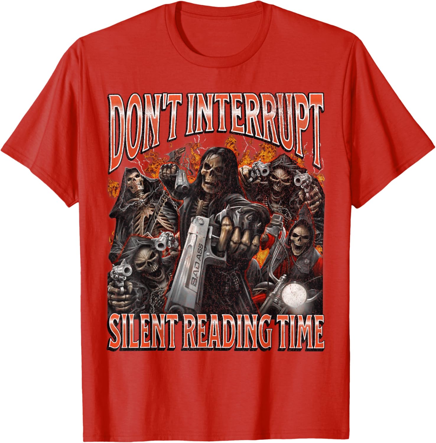 Funny Skeleton Meme T-Shirt Perfect for Silent Reading Time Lovers - 21