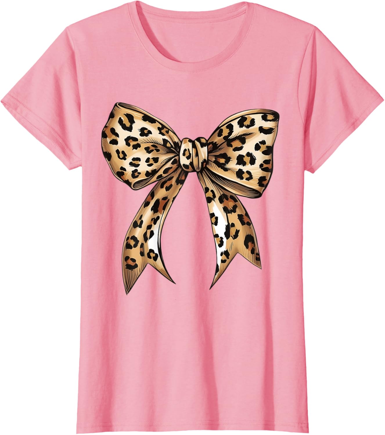 Stylish Leopard Print Croquette Bow T-Shirt for Trendy Fashion Lovers - 25