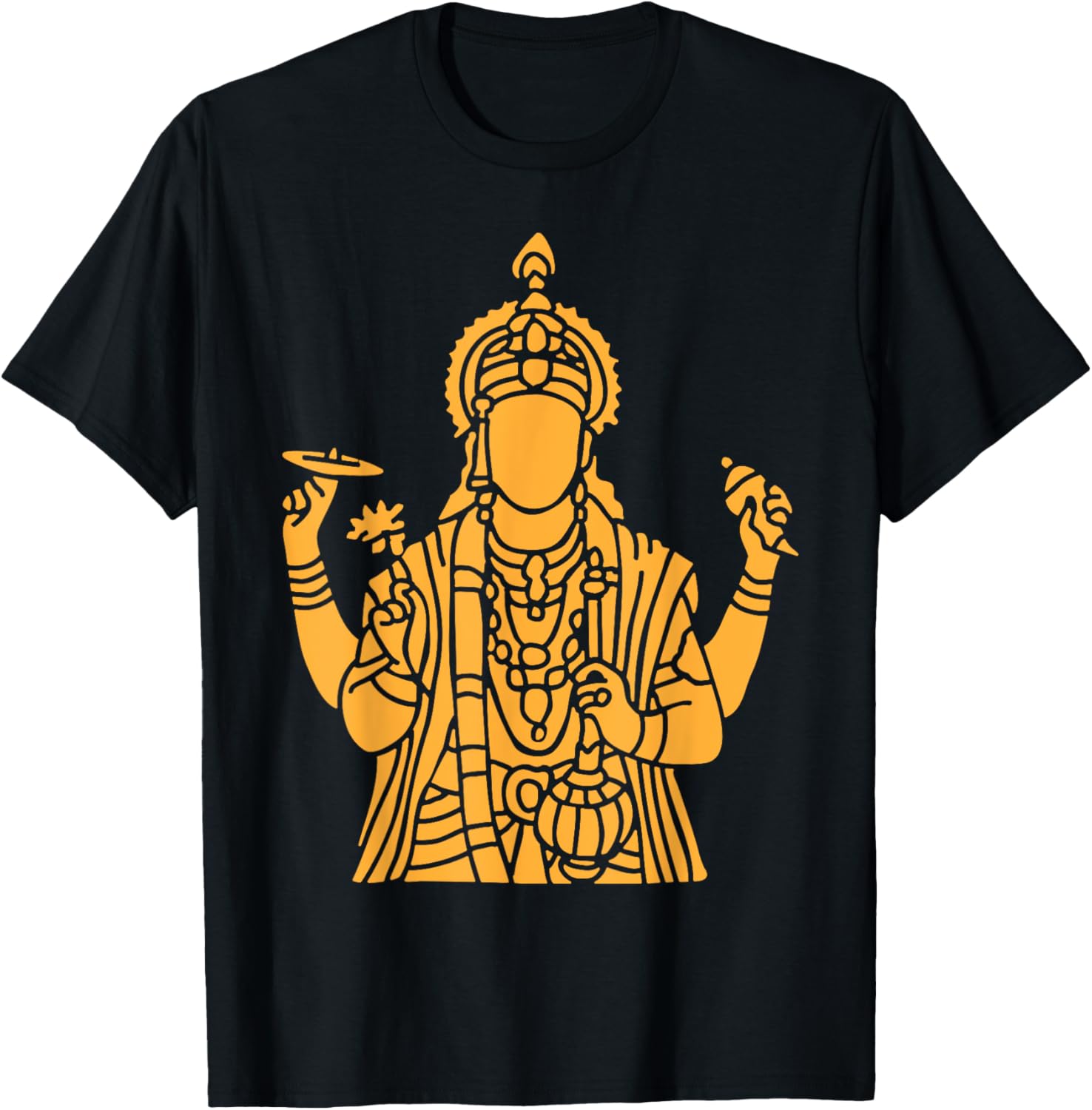 Vishnu Narayana Silhouette T-Shirt for Divine Pooja and Spiritual Wear - 16