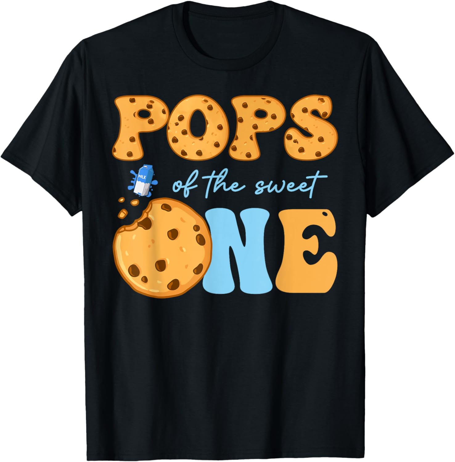 Cute Cookies and Milk Birthday Party T-Shirt for Kids and Teens - 14