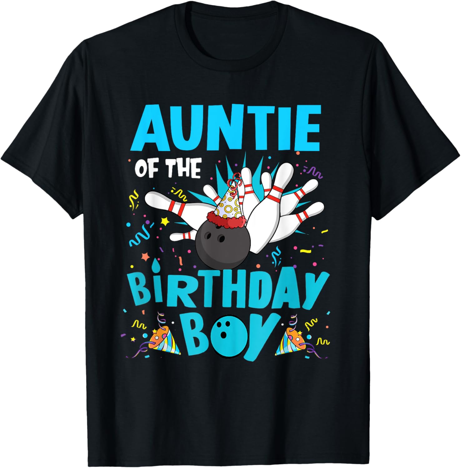 Auntie of the Birthday Boy Bowling T-Shirt for Family Fun Matching Outfits - 8