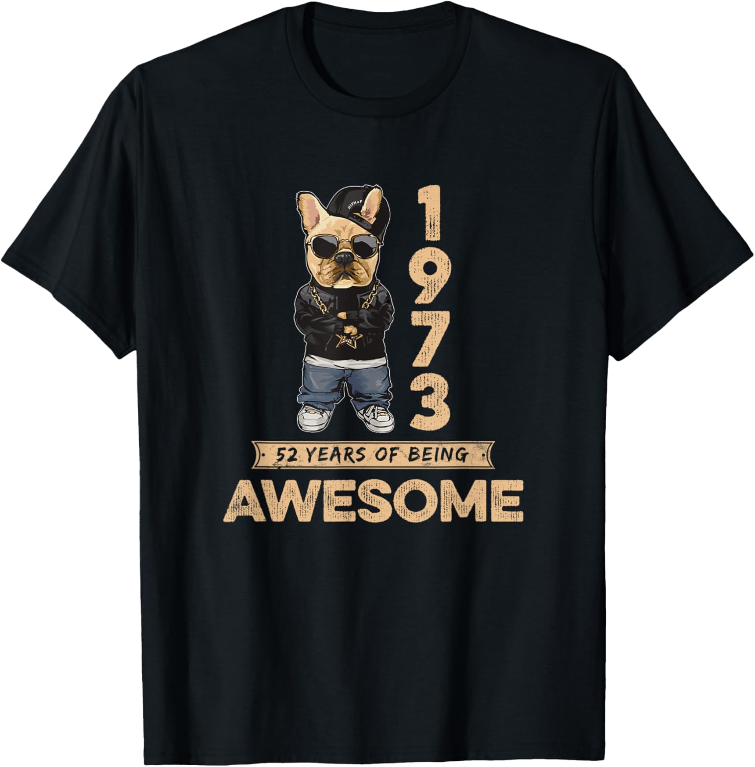 Vintage 1973 Bulldog Dog T-Shirt Celebrate 52 Years of Awesomeness - 2