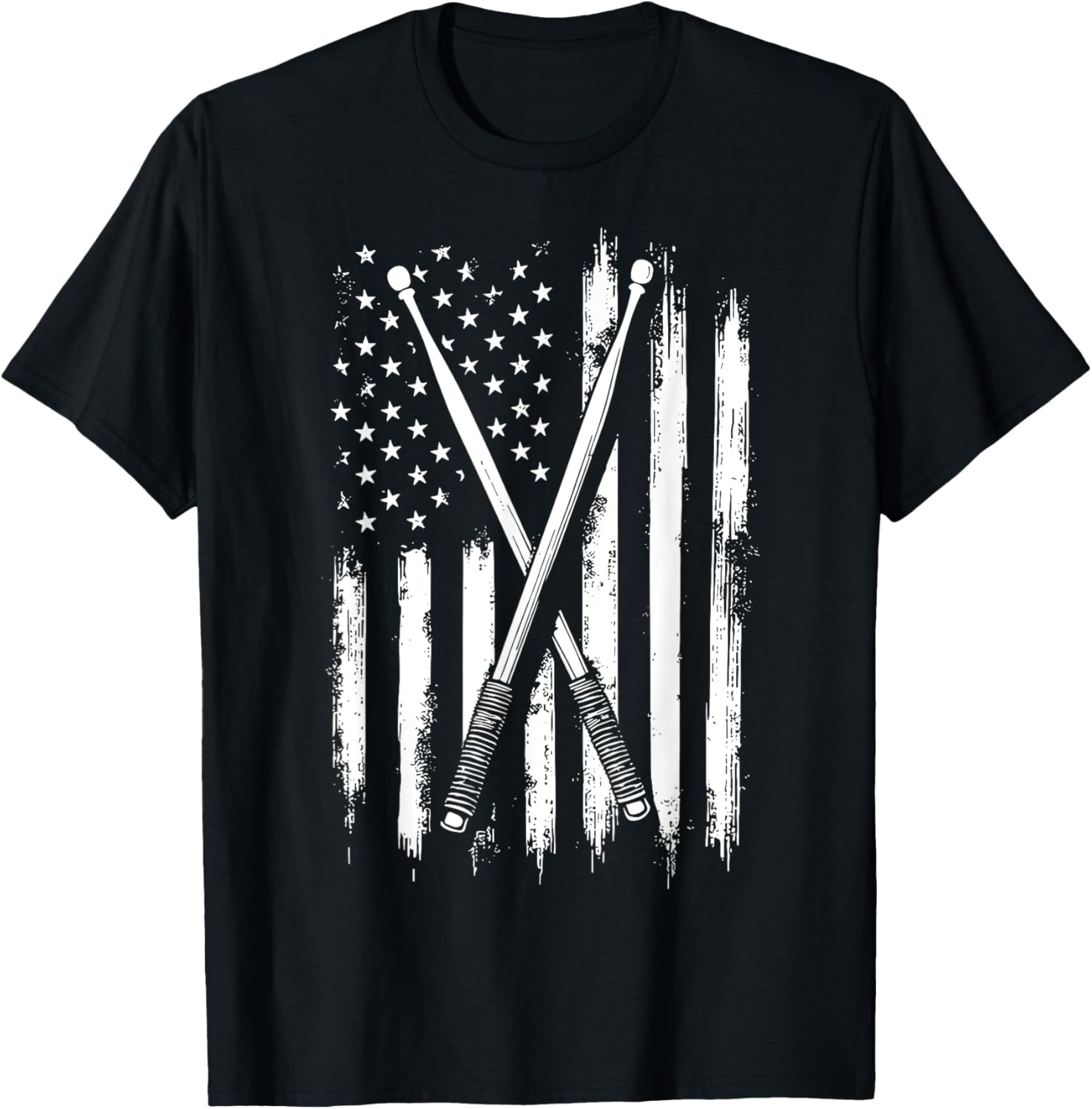American Flag Drumsticks T-Shirt for Proud USA Drummers - 5