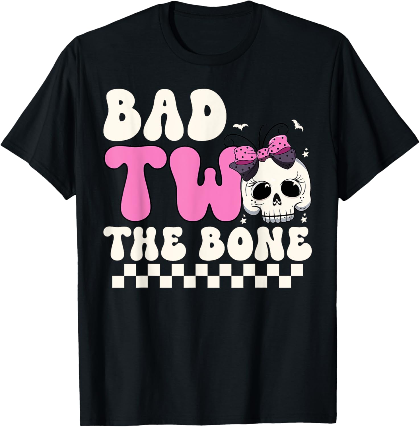 Bad Two The Bone Spooky 2nd Birthday T-Shirt for Girls - 2