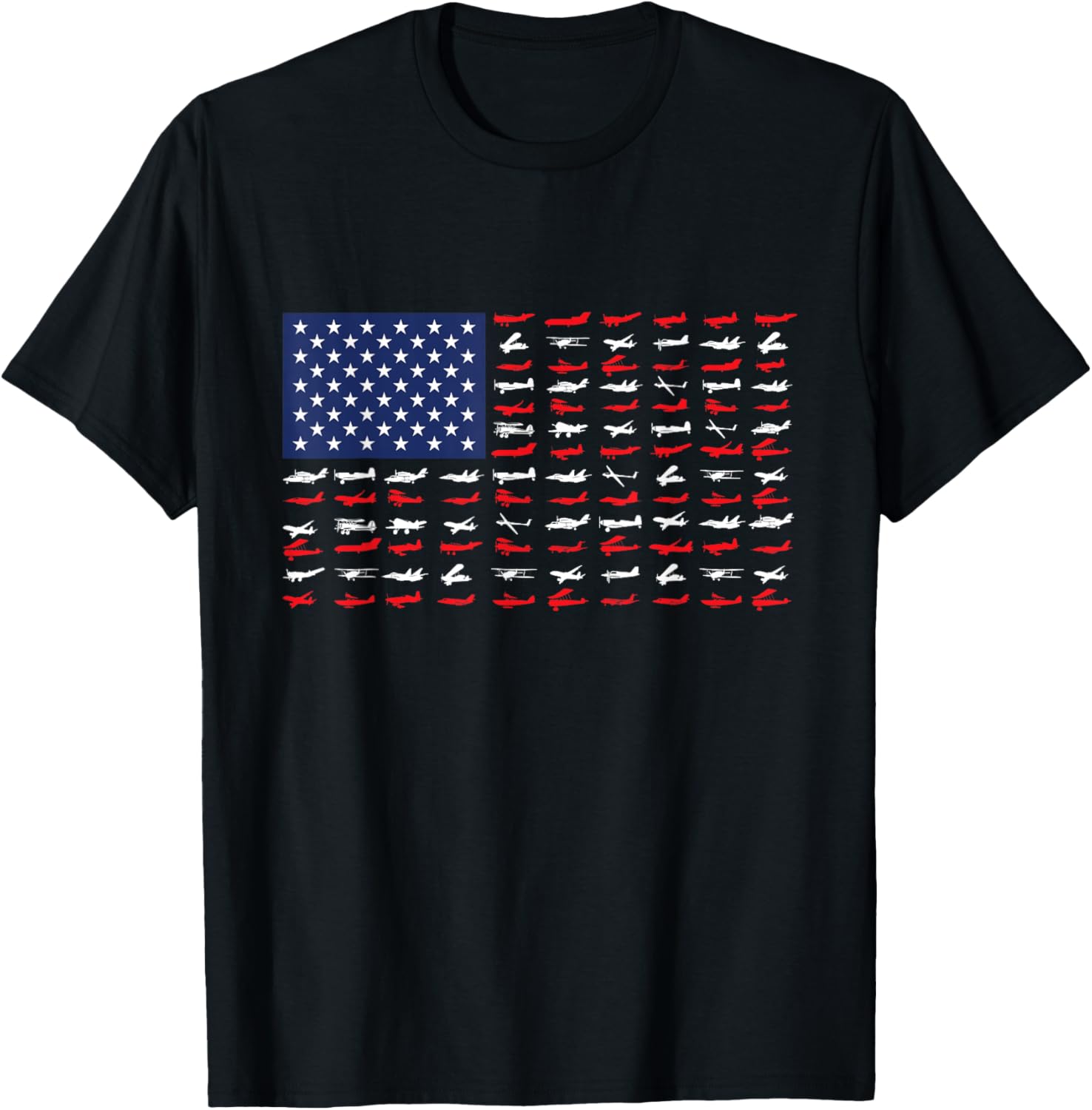 Airplane US Flag Pilot T-Shirt for Aviation Enthusiasts and Travelers - 1
