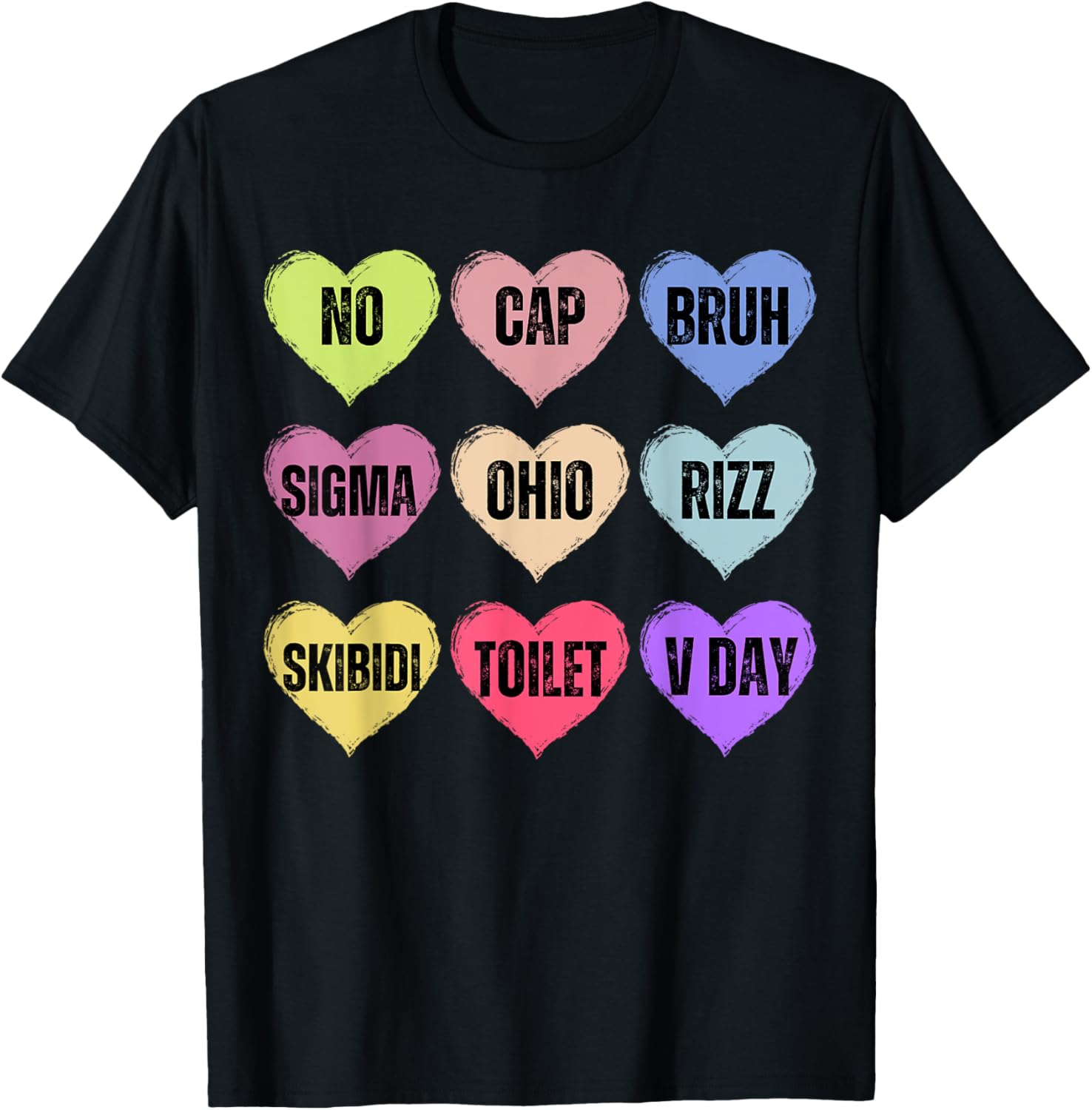 Skibidi Valentine's Day Funny Rizz No Cap T-Shirt for Couples - 15