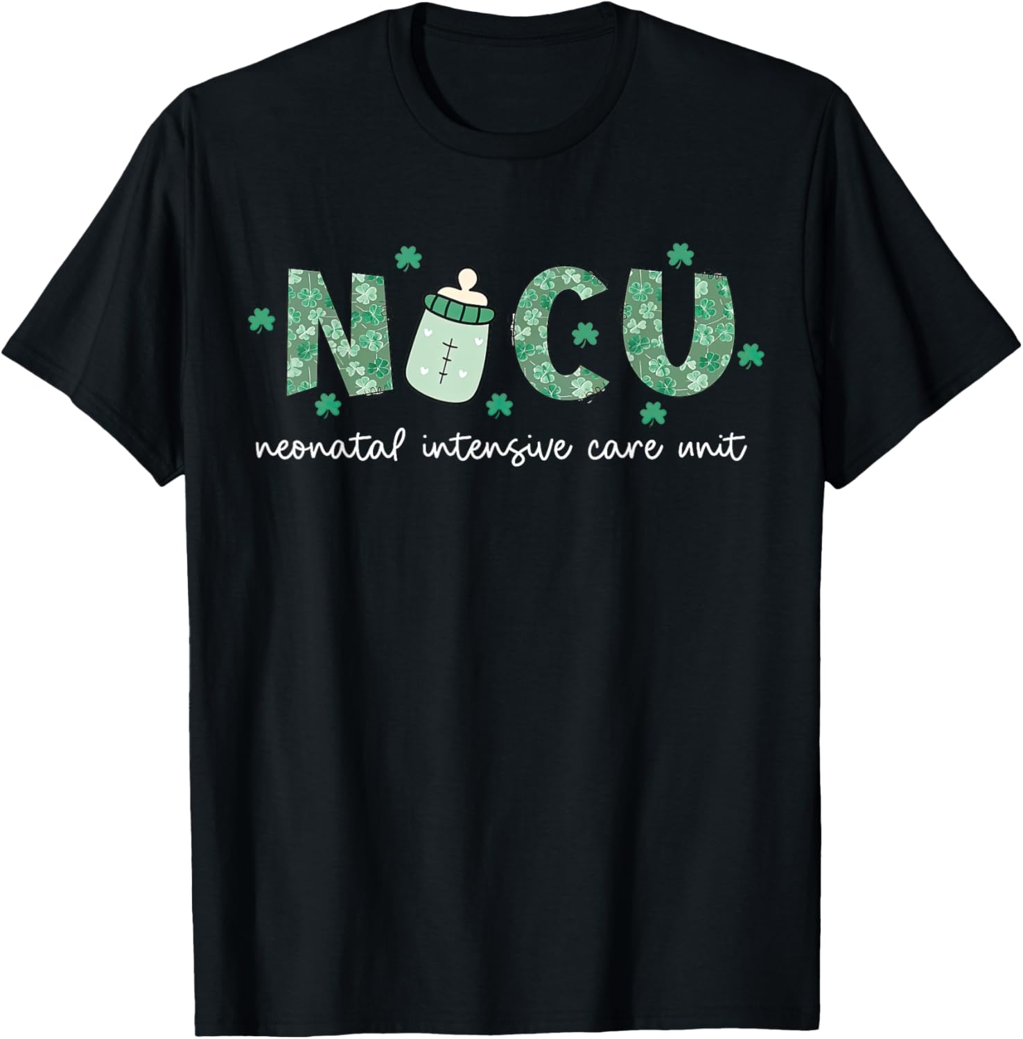 Retro Shamrock NICU Nurse St Patrick's Day T-Shirt for Celebration - 6