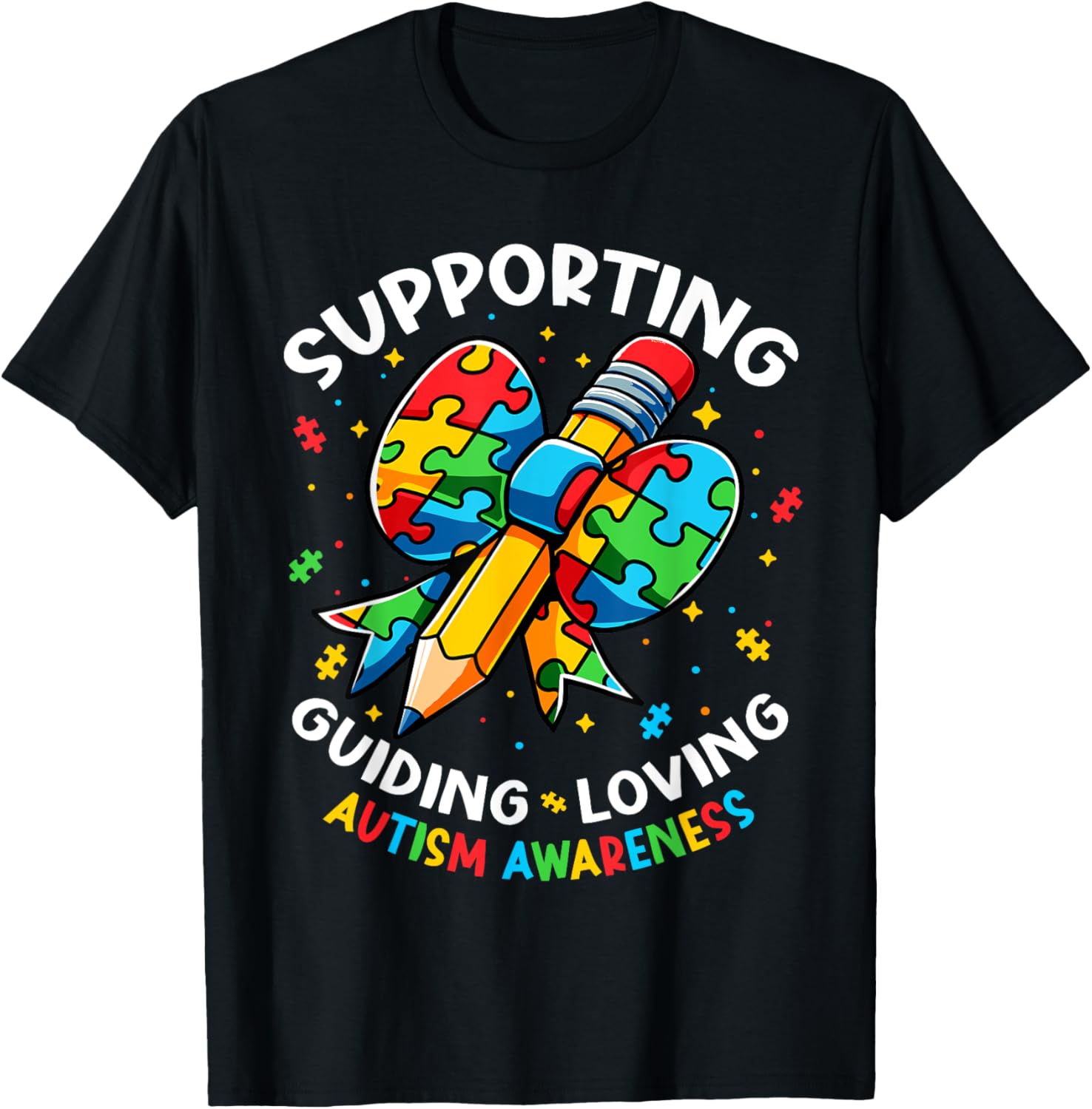Autism Awareness Teacher Support Guide Love Design T-Shirt for Educators - 7