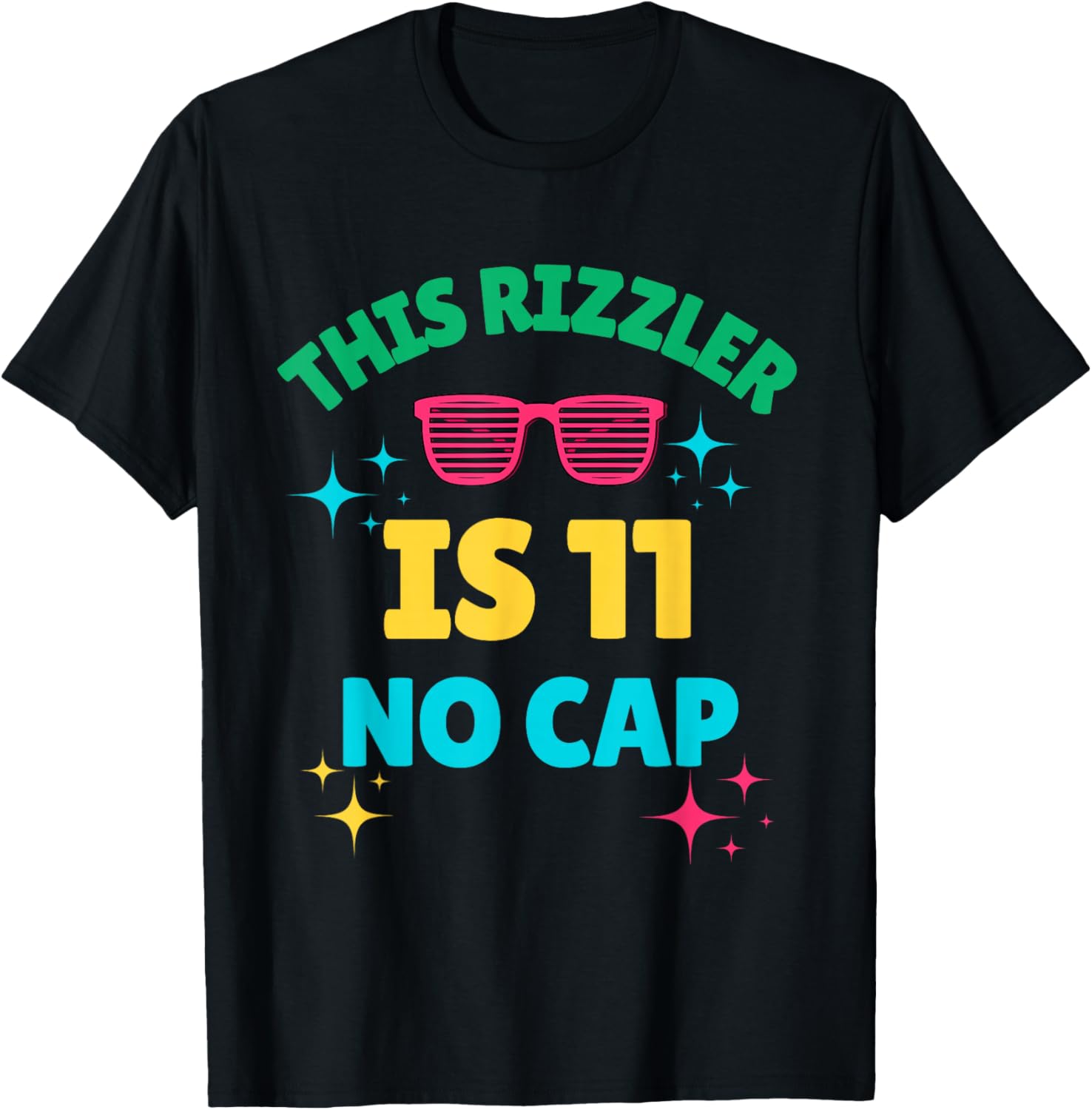 Cool 11th Birthday Rizzler T-Shirt Fun Gift for Boys and Girls - 8