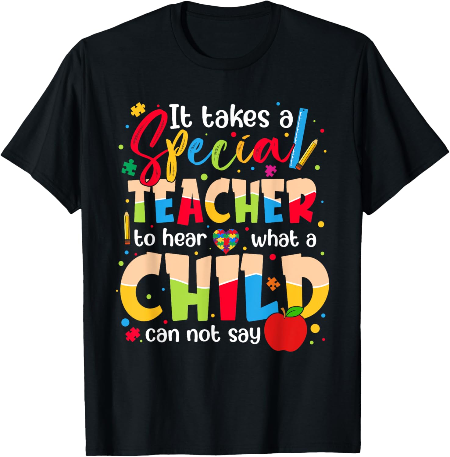 Autism Awareness T-Shirt for Kids It Takes A Special Teacher Design - 13