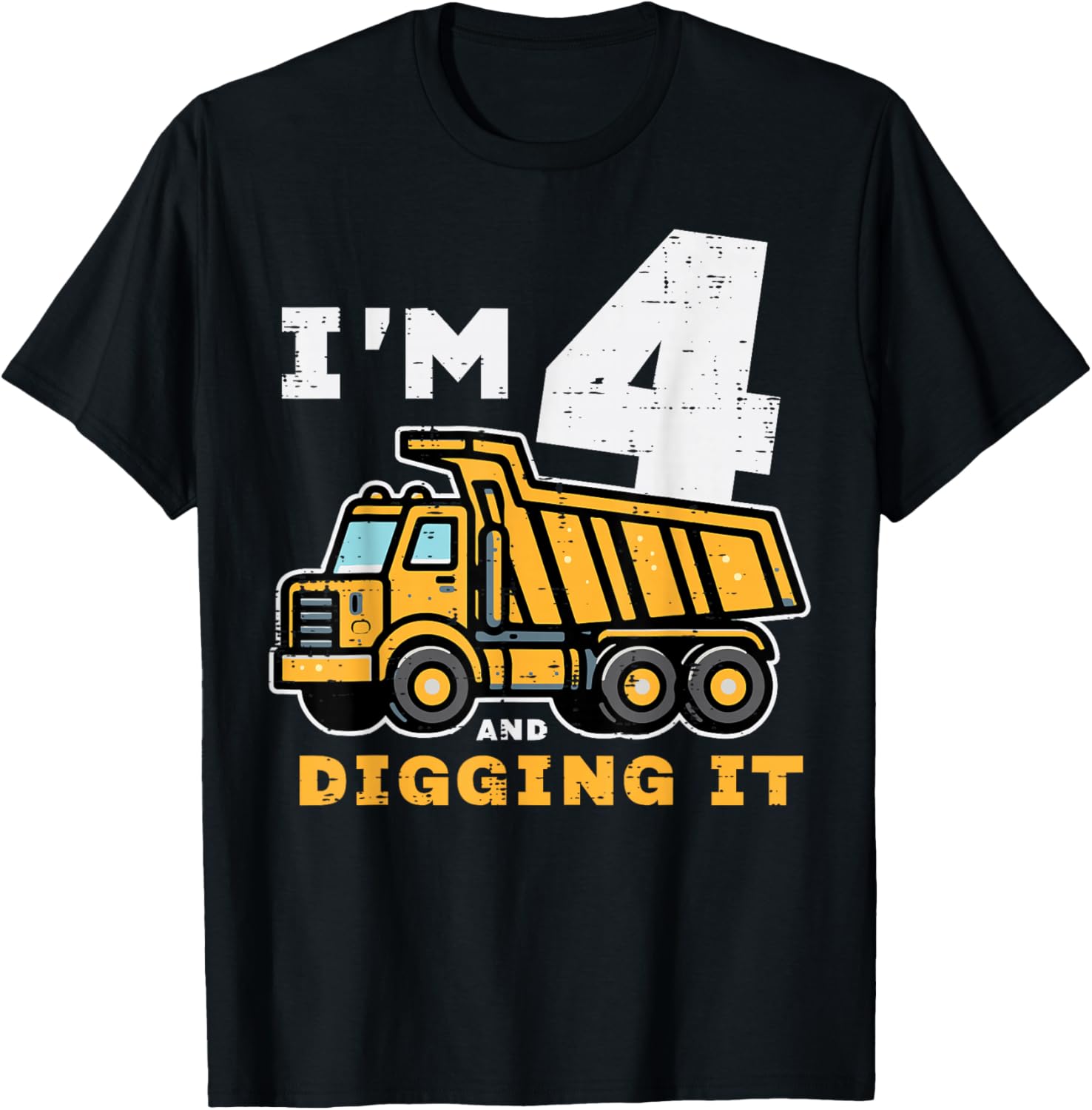 Cute 4th Birthday Dump Truck T-Shirt for Kids - Digging It Design - 23