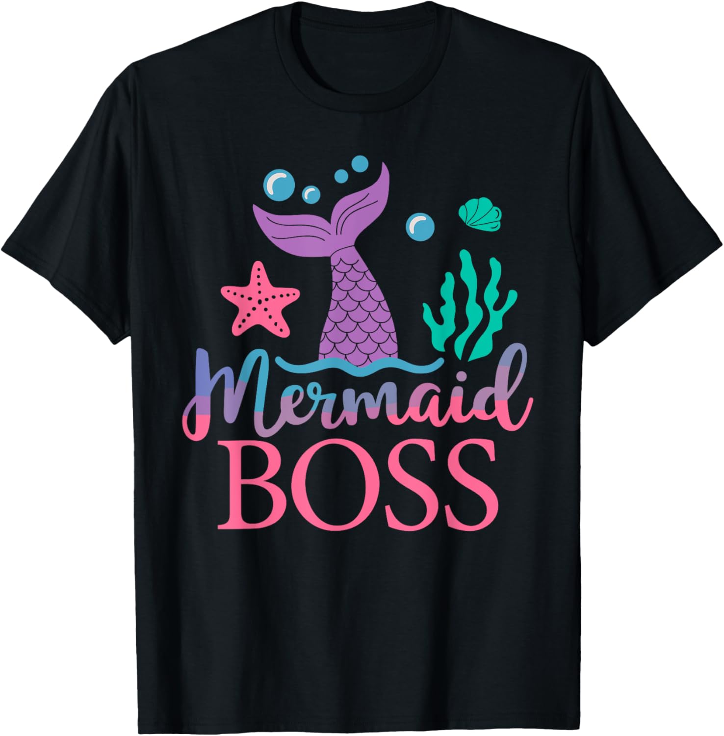 Boss of The Birthday Mermaid Family Matching T-Shirt for Party Fun - 12