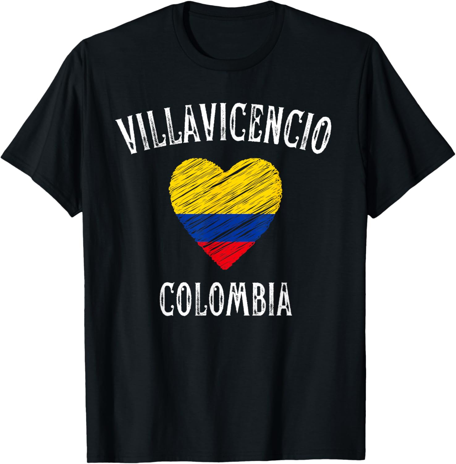 Colombia Flag Heart Villavicencio City T-Shirt for Proud Locals - 3