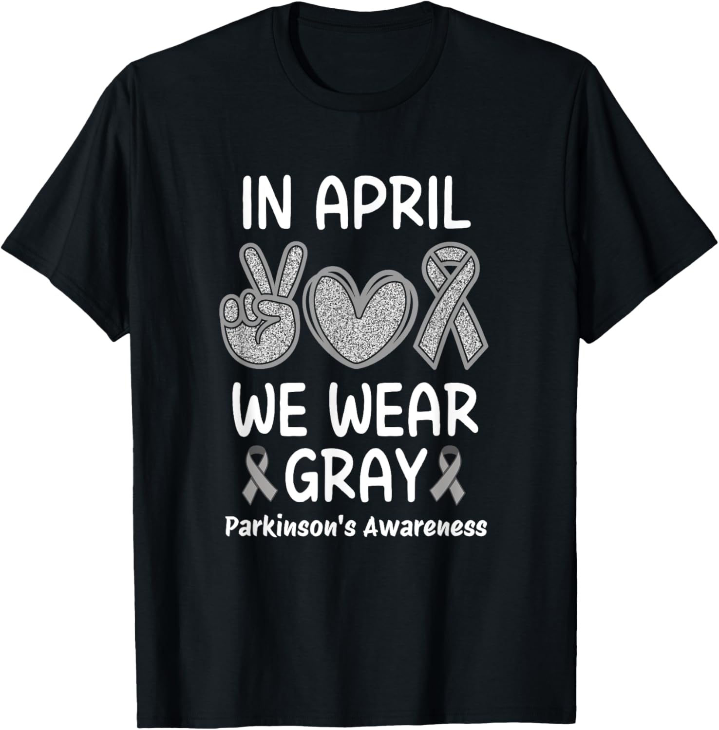 April Gray Parkinson's Awareness Ribbon T-Shirt for Support and Style - 8