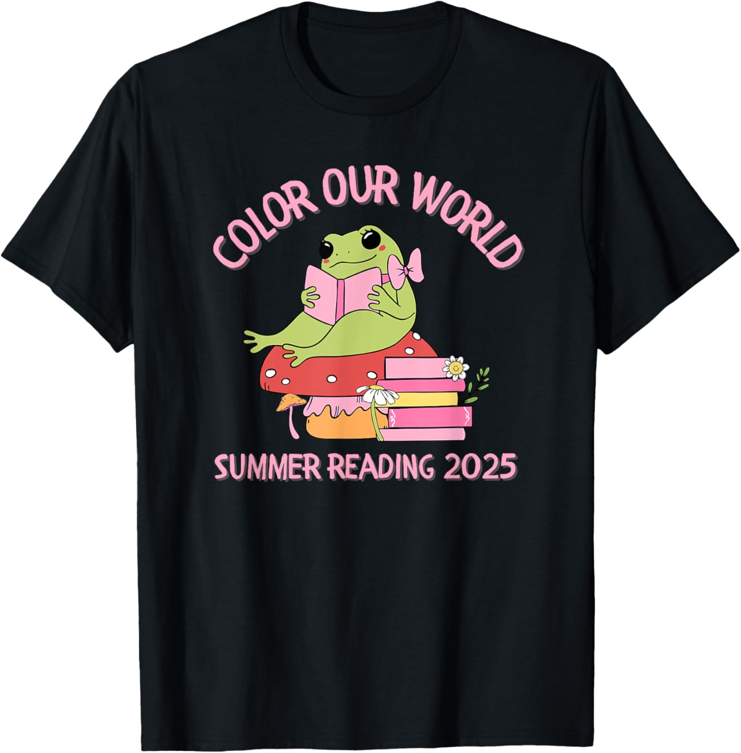 Color Our World Summer 2025 Frog T-Shirt for Kids - Fun Reading Program Apparel - 12