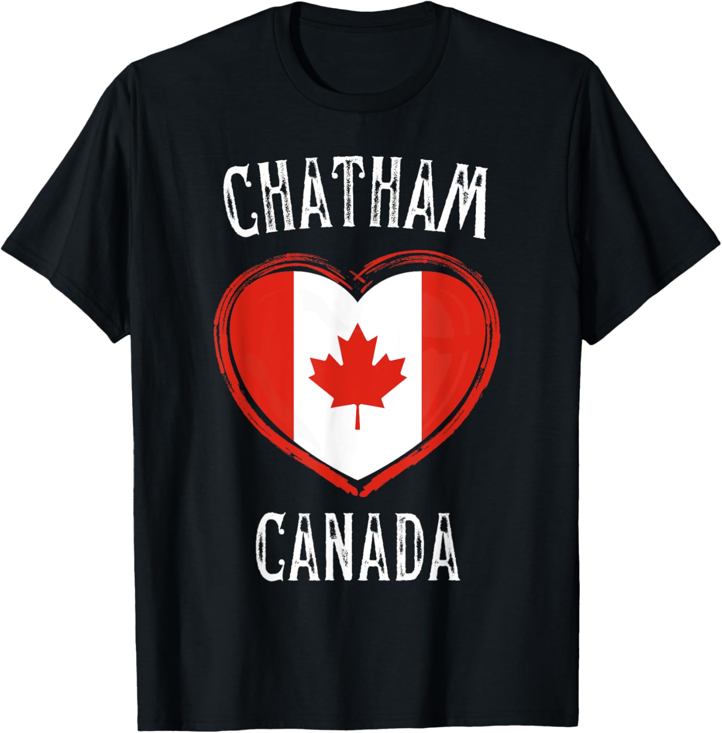 Canada Flag Heart Chatham City T-Shirt for Proud Canadians - 1