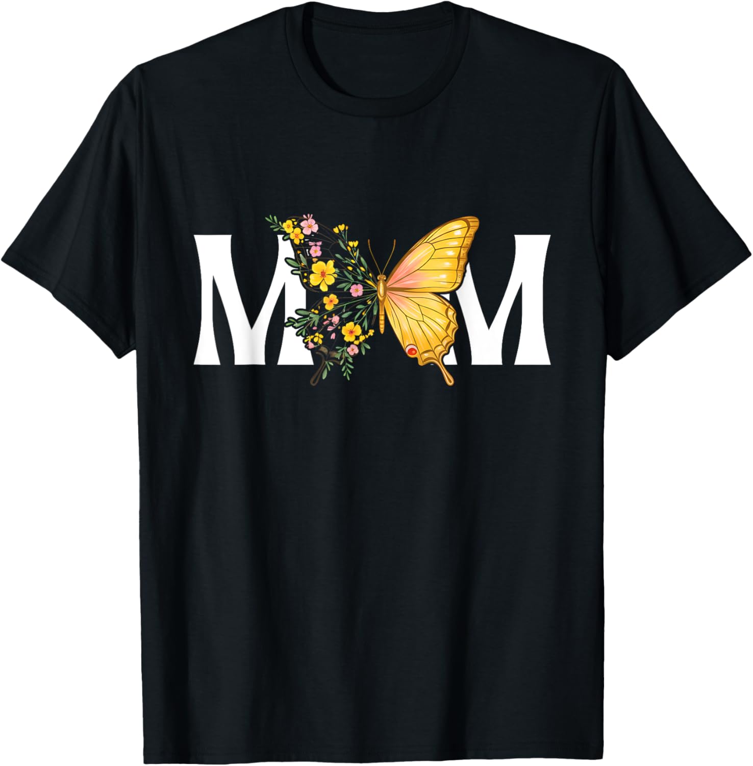 Cute Mother's Day Butterfly MOM Flower T-Shirt for Moms and Gifts - 15