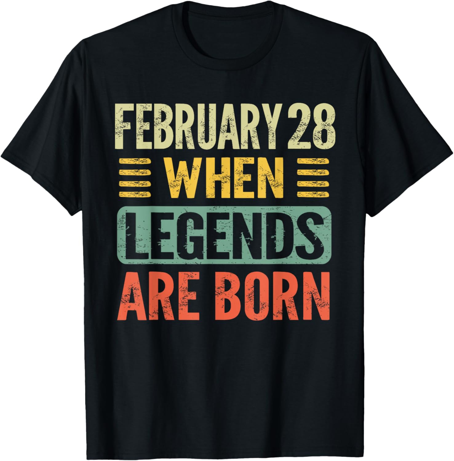 February 28 Legends Born Vintage T-Shirt for Birthday Celebration - 6