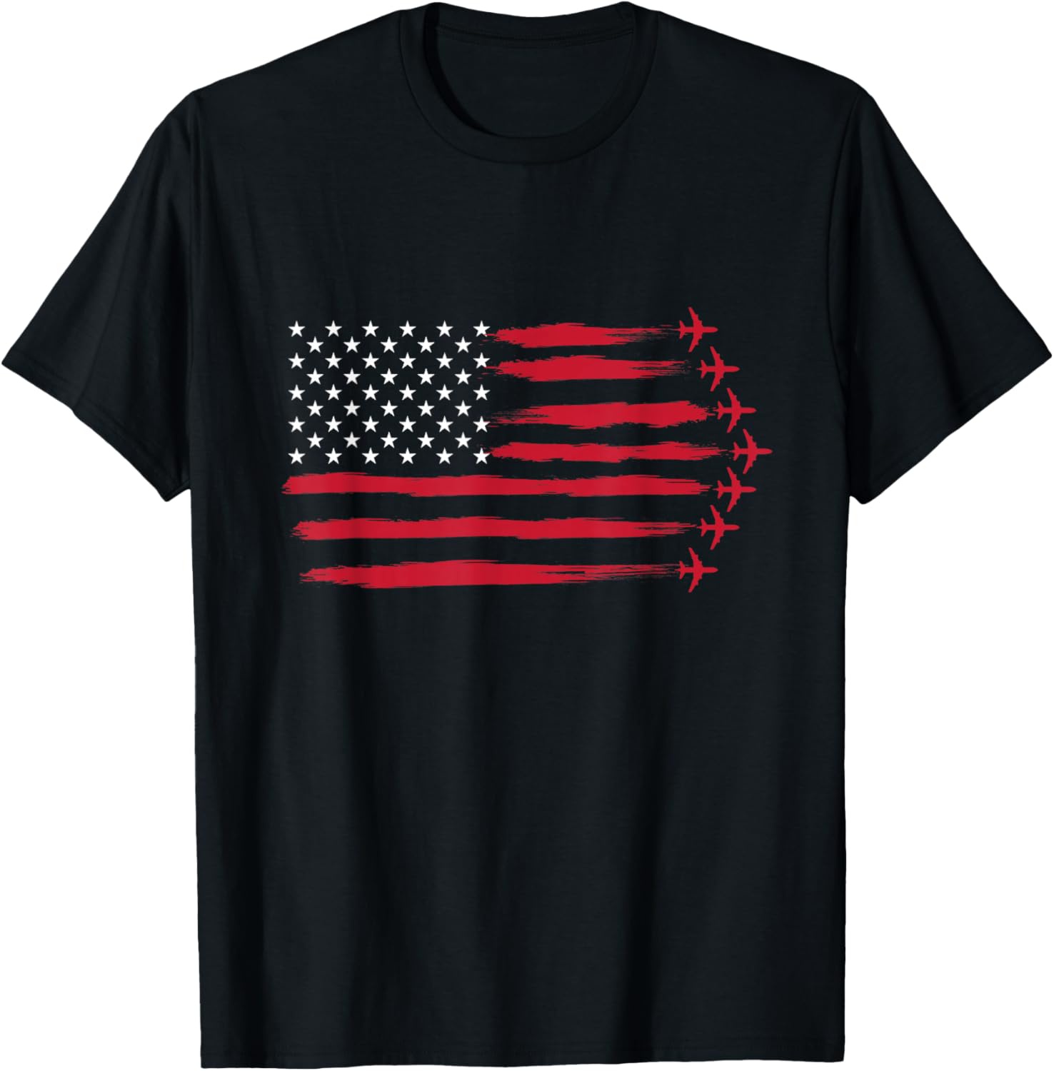 US Flag Airplanes T-Shirt for Airline Pilots and Aviation Lovers - 12