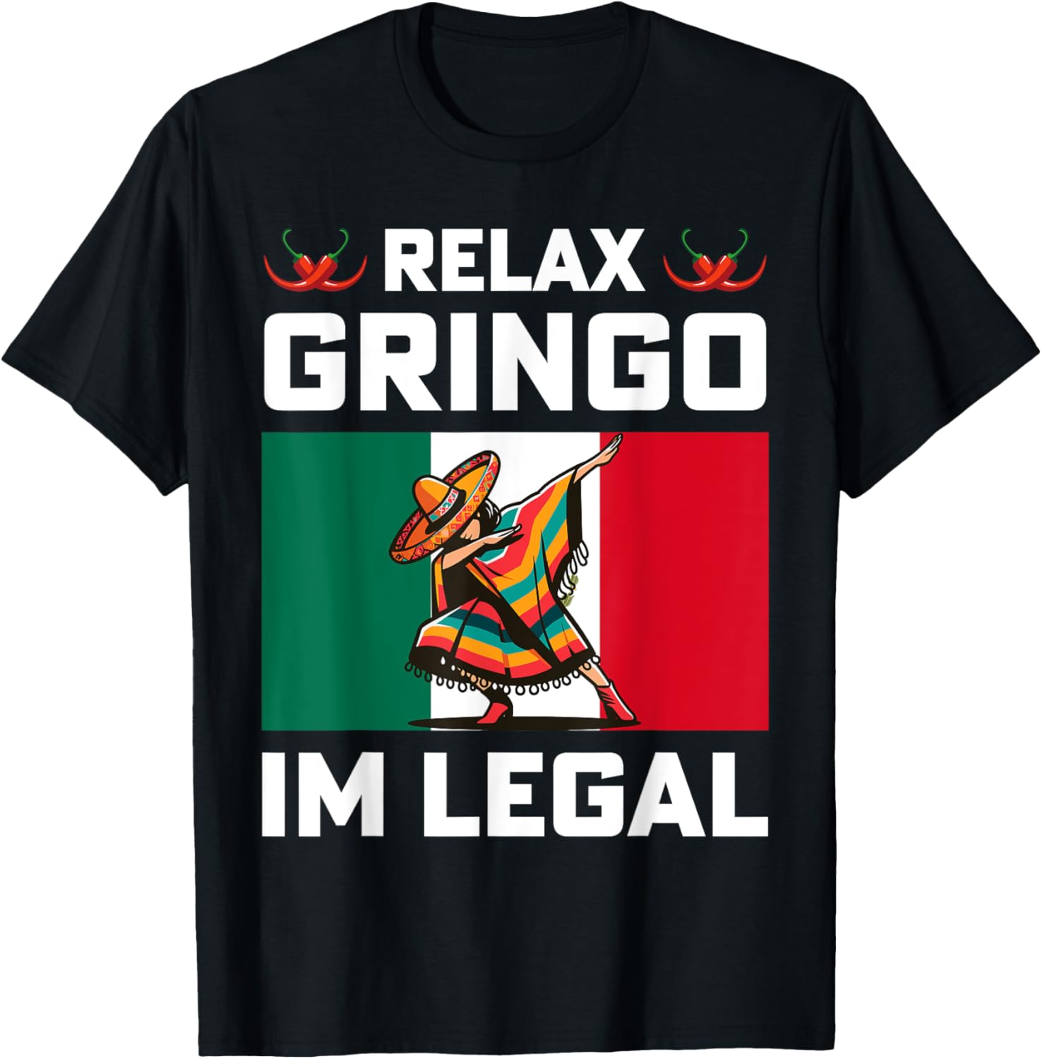 Cinco de Mayo Relax Gringo I'm Legal Dabbing Boy T-Shirt for Fun Celebrations - 8