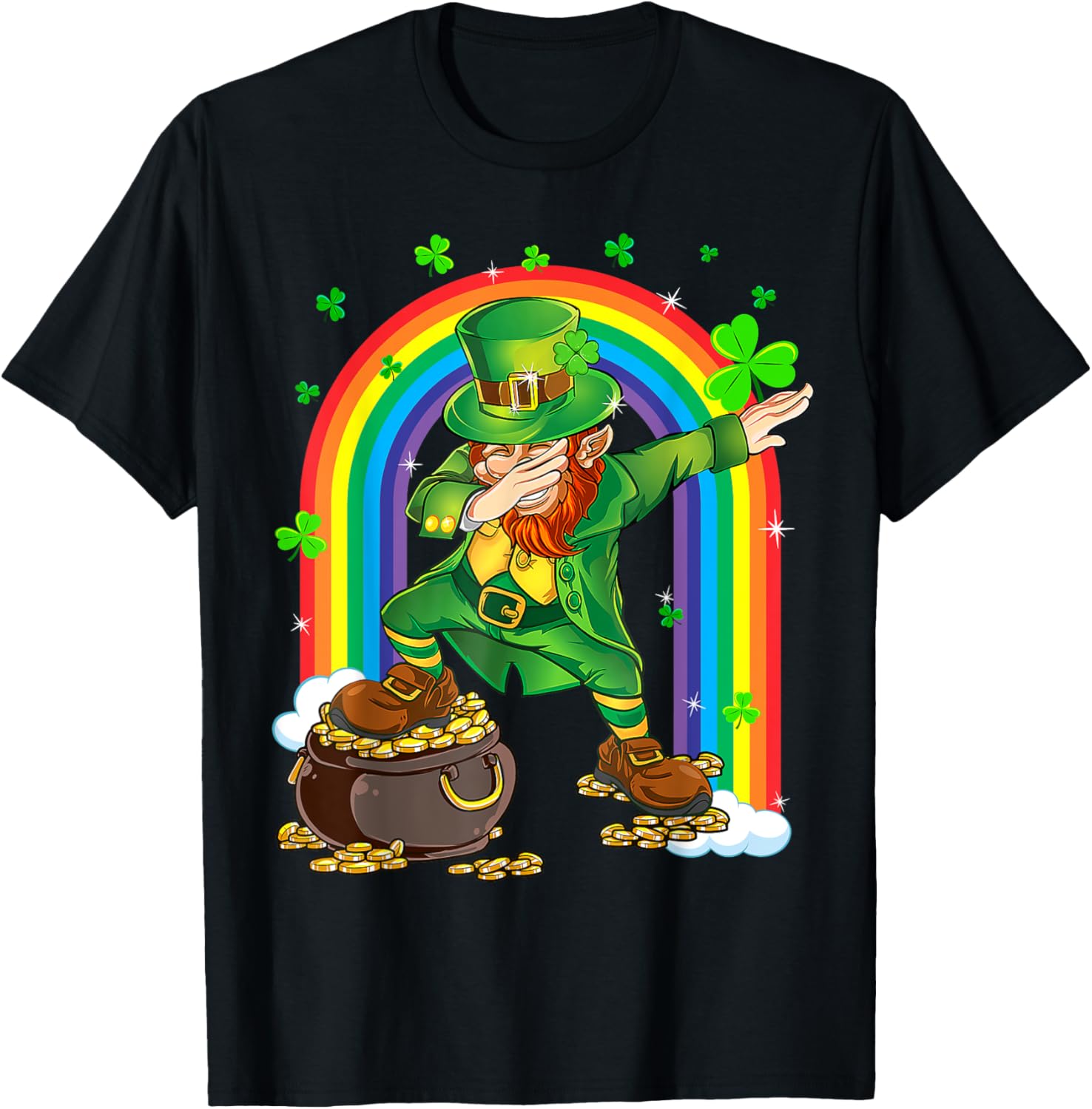 Cool 2025 St Patrick's Day Dabbing Leprechaun T-Shirt for Kids and Adults - 4