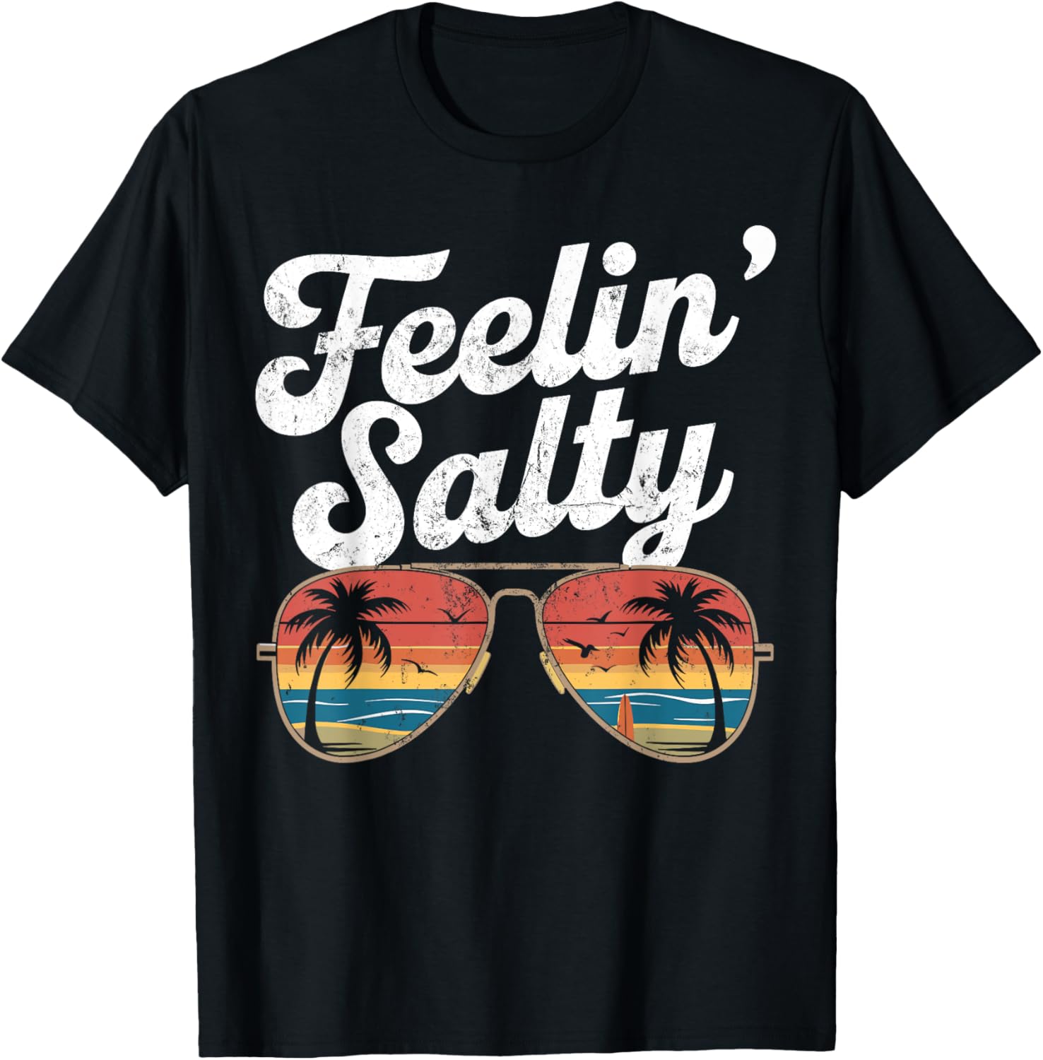 Funny Feelin Salty Vintage 70's Retro Beach Summer Vacation T-Shirt - 18