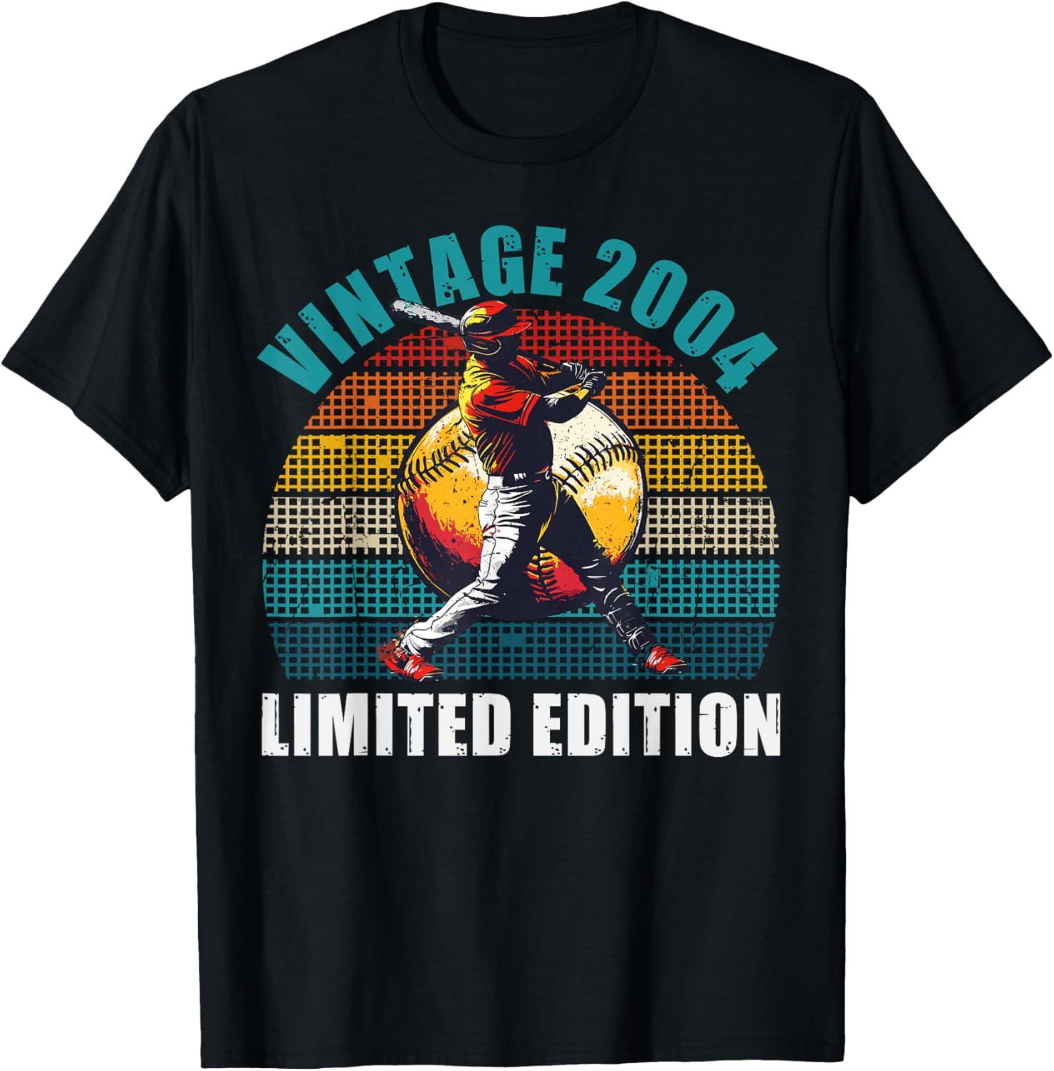 Retro 2004 Baseball Player 21st Birthday T-Shirt for Vintage Style Fans - 4