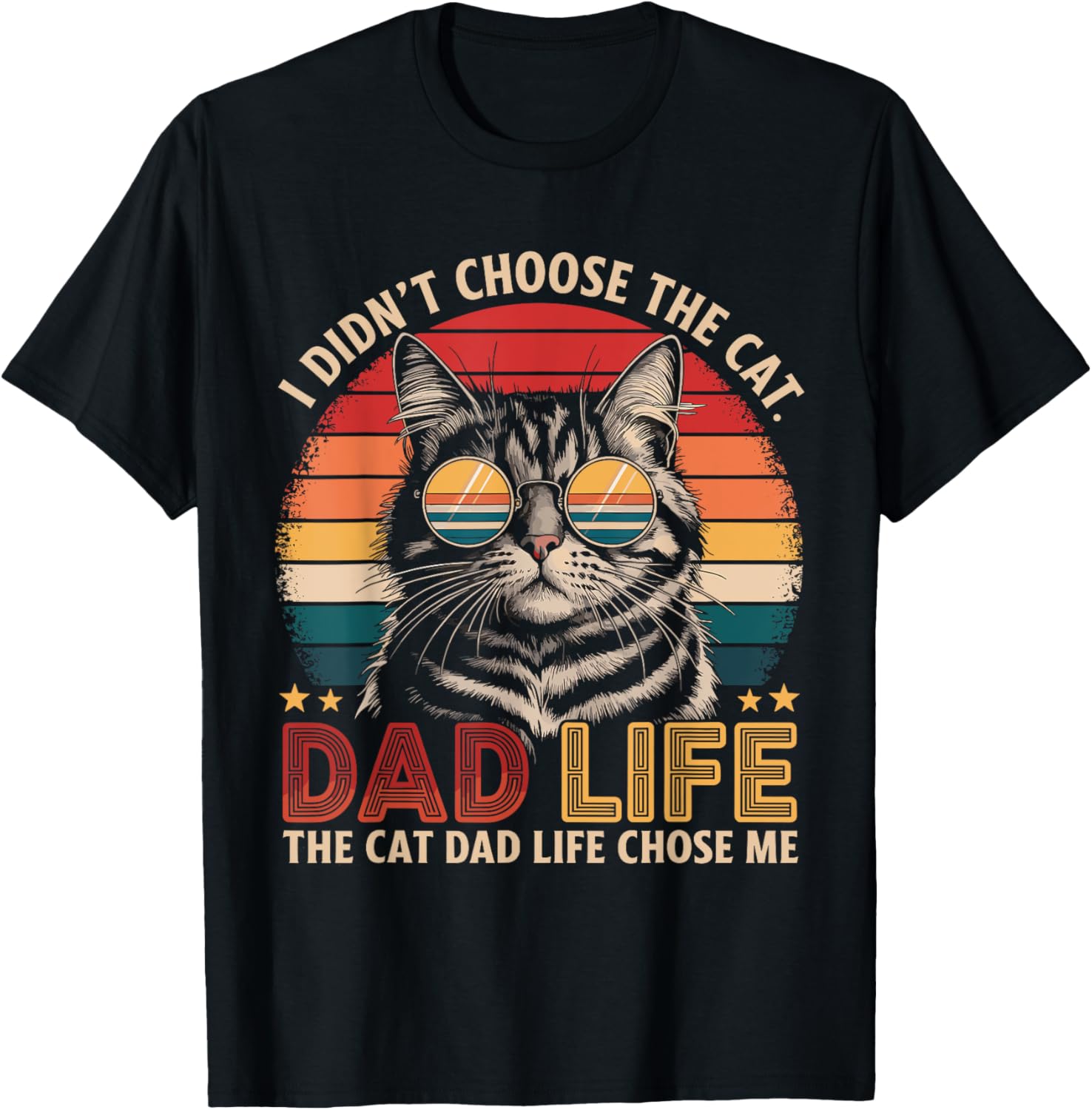 Cat Dad Life T-Shirt Funny Cat Lover Gift for Father's Day and Birthdays - 5