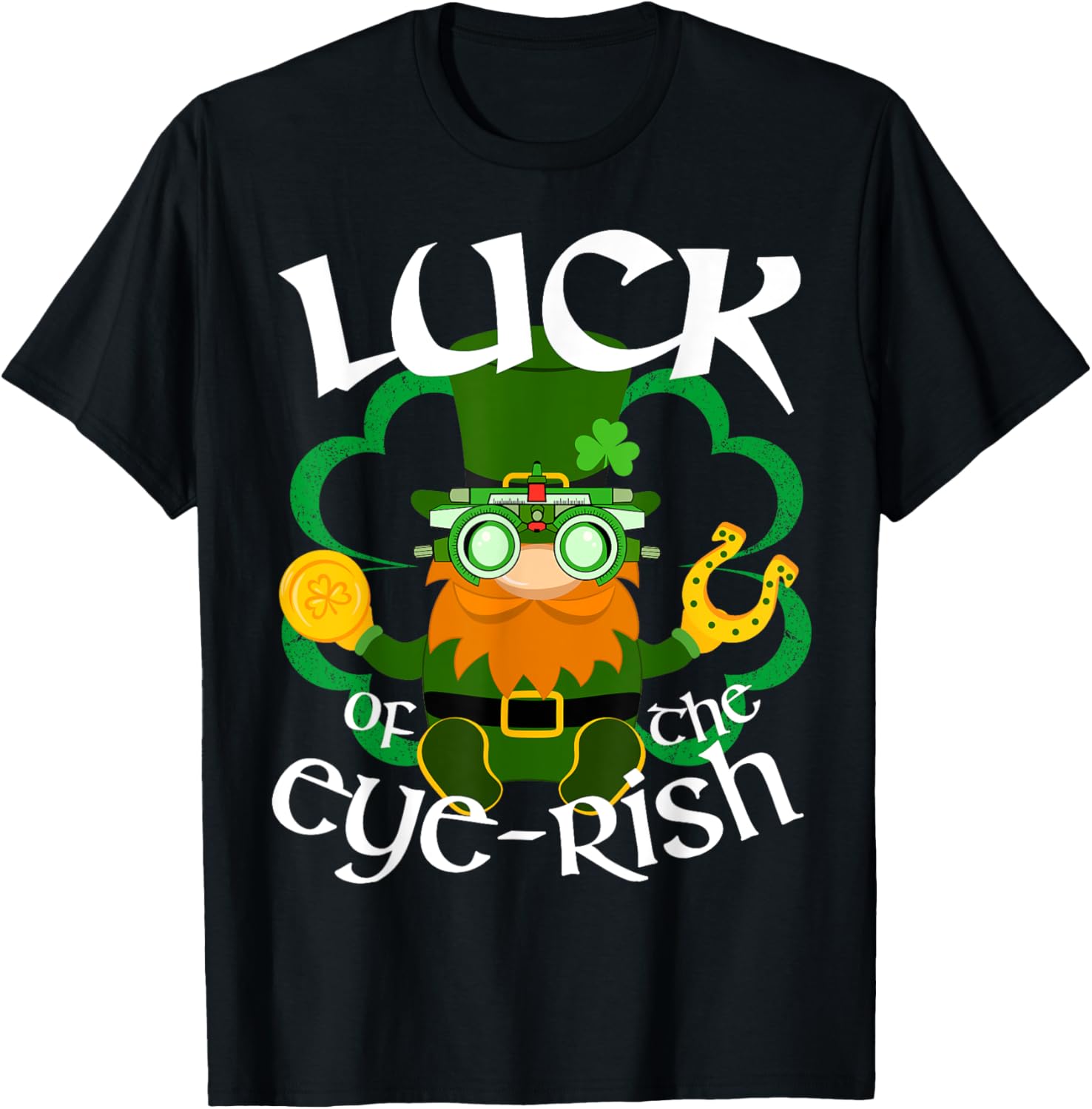 St Patrick's Day Irish Gnome Eye Doctor T-Shirt for Optometrists - 23