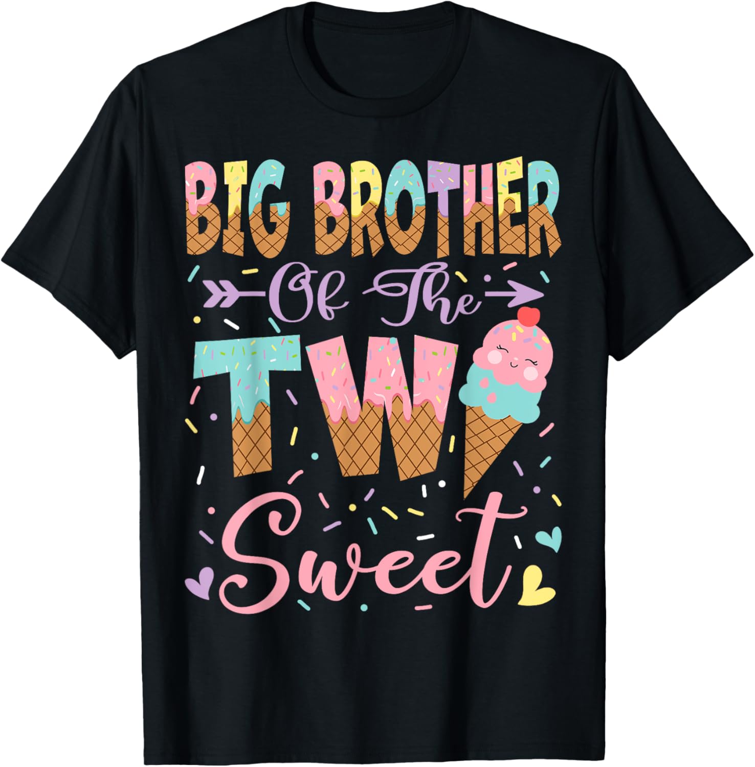 Big Brother Ice Cream T-Shirt for 2nd Birthday Summer Fun - 1