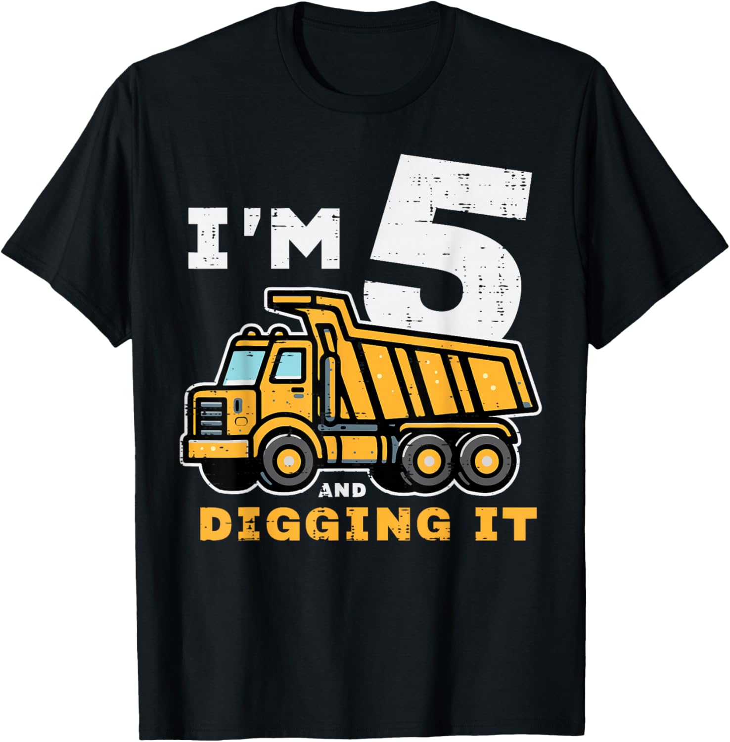 5th Birthday Dump Truck T-Shirt for Boys I’m 5 Digging It Fun Kids Tee - 20