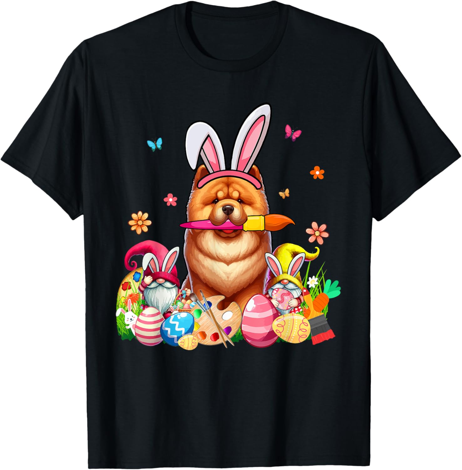 Chow Chow Cosplay Bunny Gnome Easter Eggs T-Shirt for Pet Lovers - 21