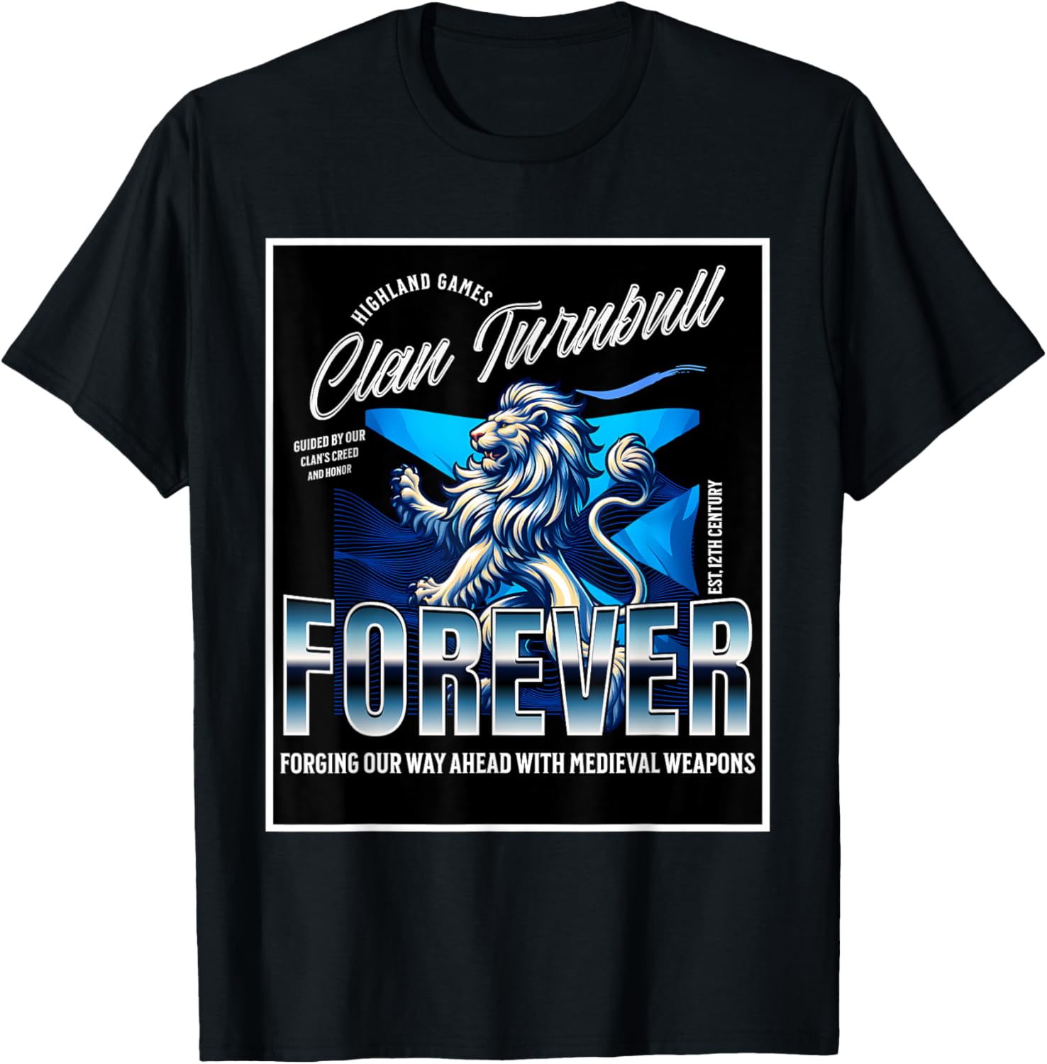 Clan Turnbull Strength and Honor Lion Roots T-Shirt for Family Pride - 27