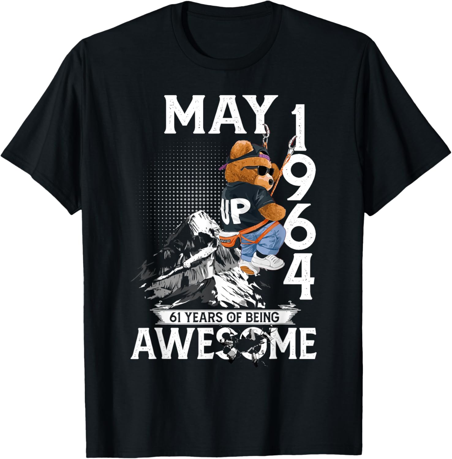 61st Birthday Bear Legends T-Shirt for Men Born May 1964 - Fun Gift - 1