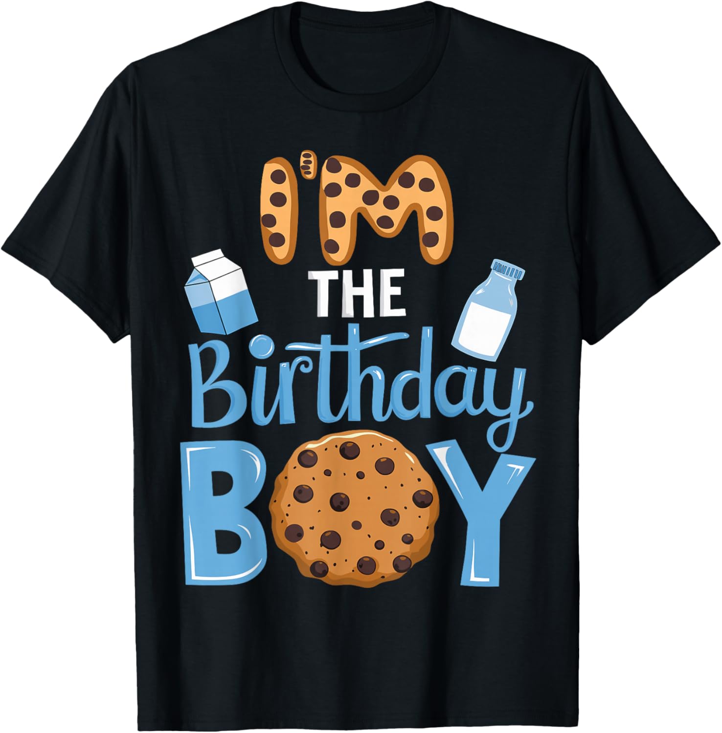 Im The Birthday Boy Milk and Cookies 1st Birthday Party T-Shirt - 1