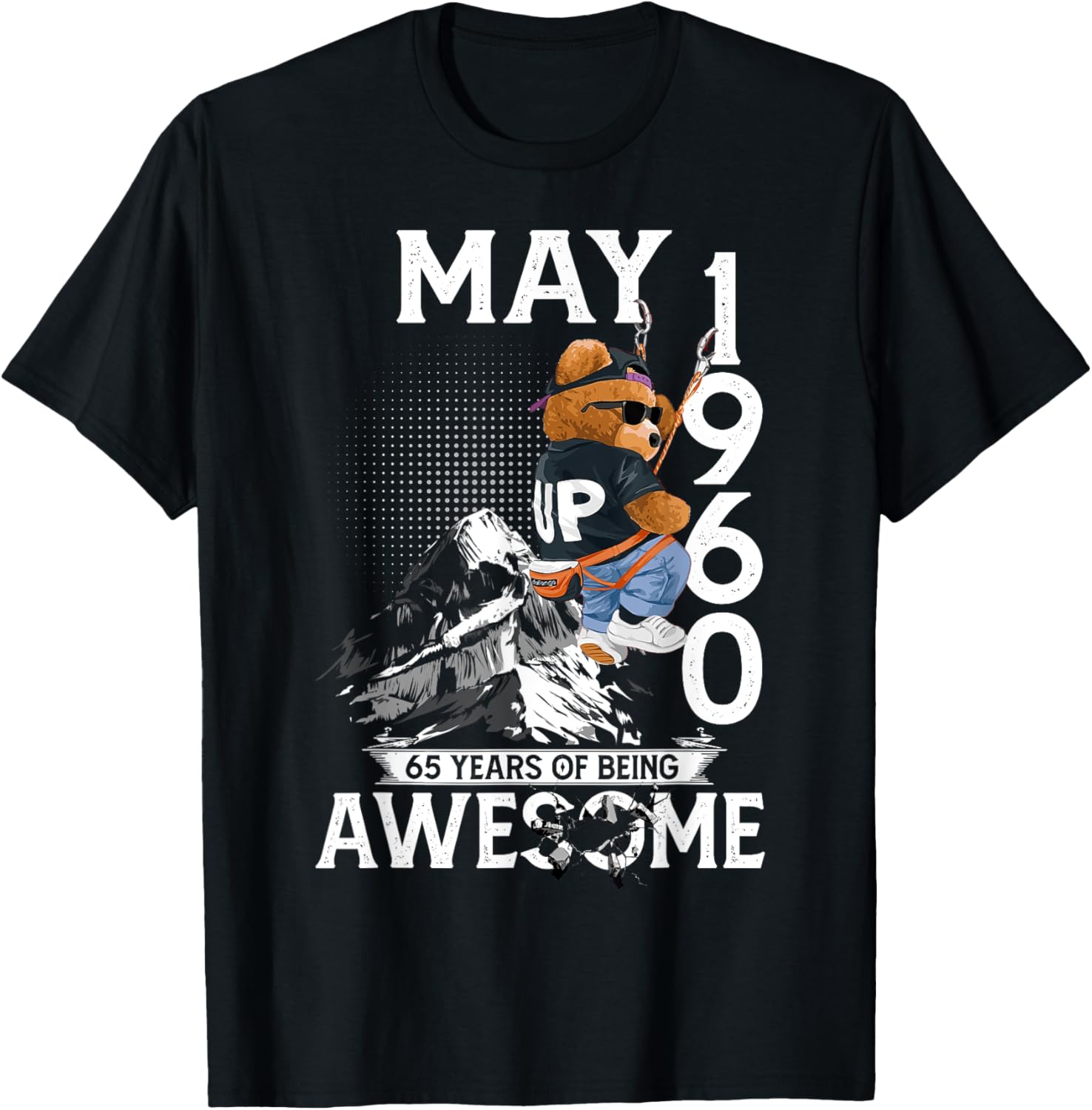 65th Birthday Bear Legends T-Shirt for Men May 1960 Vintage Style - 13