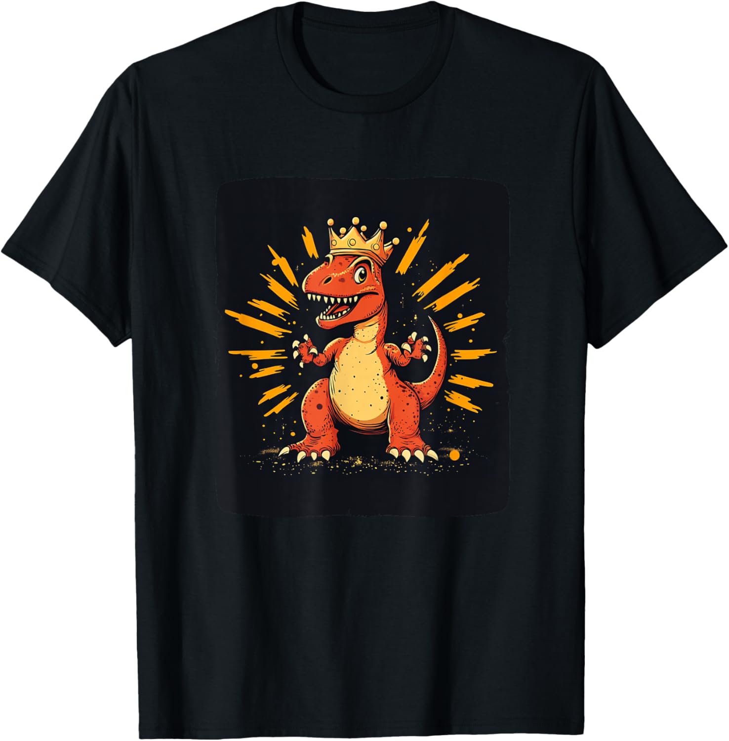 Cool Red Dinosaur Costume T-Shirt with Crown for King Lovers - 23