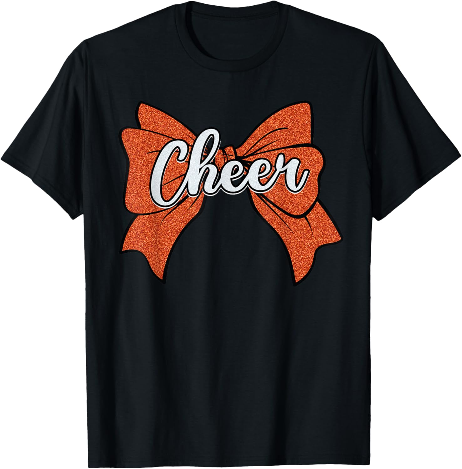 Coquette Orange Cheer Bow Sport T-Shirt for Cheerleaders and Fans - 11