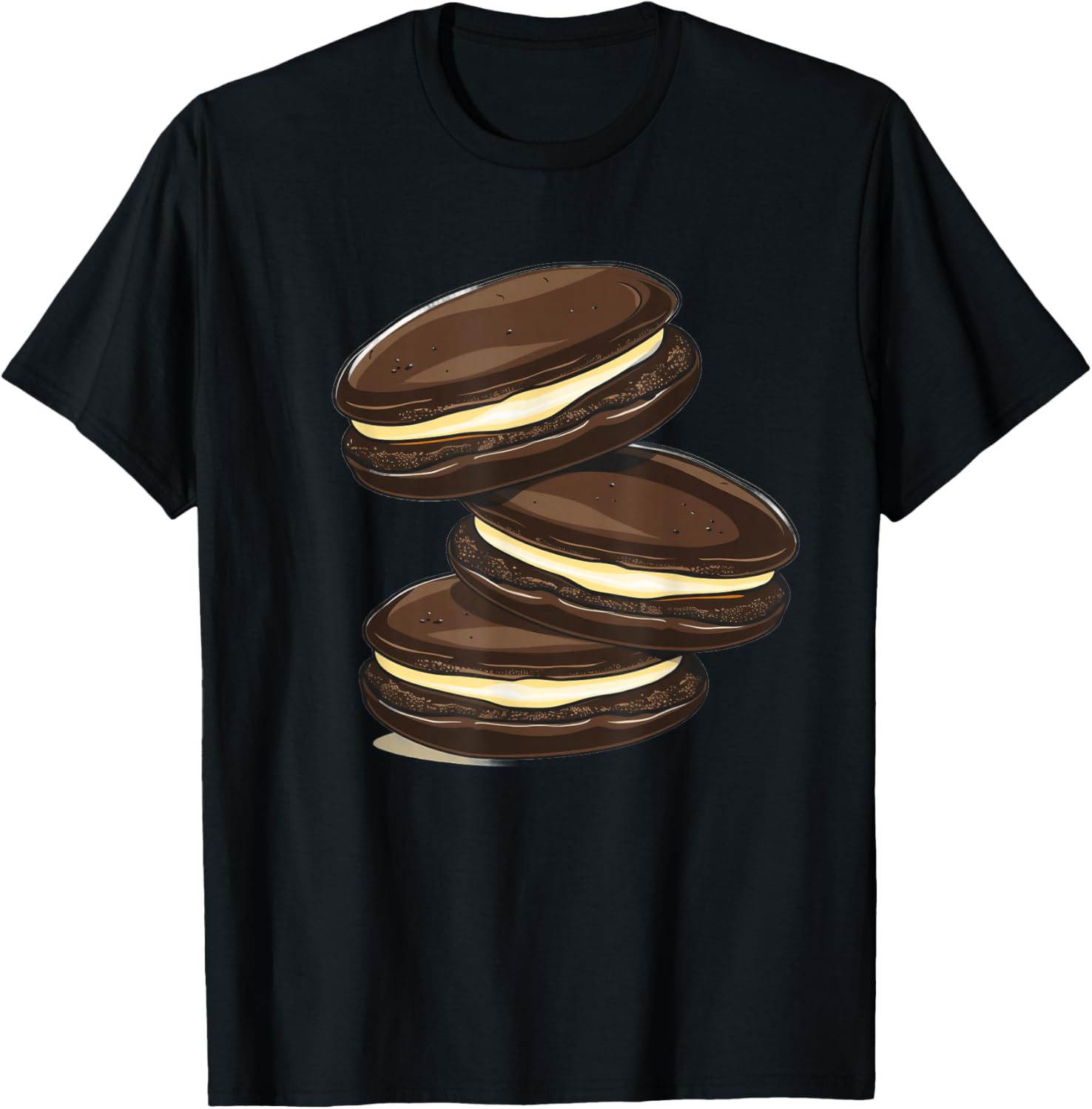 Bold Outline Whoopie Pies T-Shirt for Fun Food Lovers Clothing - 11