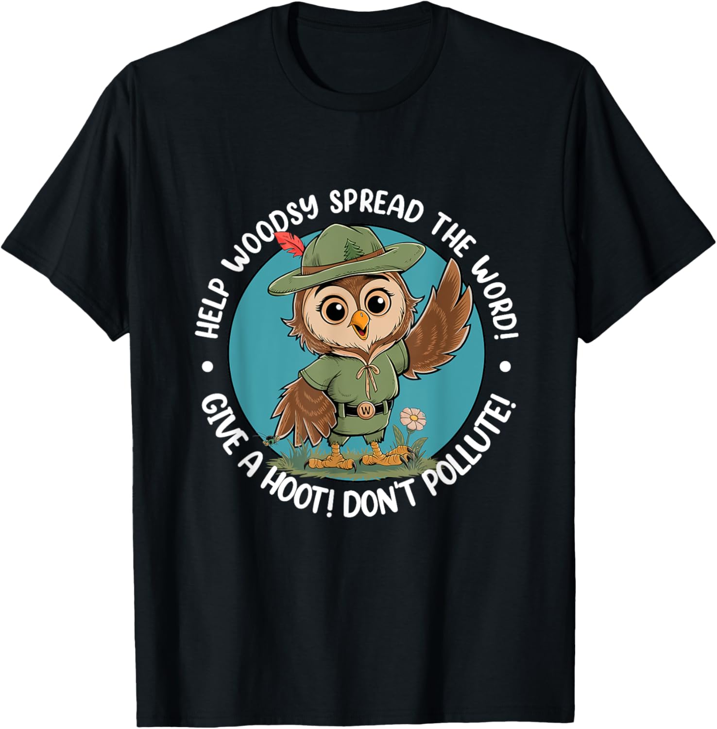 Woodsy Owl Give A Hoot Don't Pollute Vintage Retro T-Shirt for Nature Lovers - 8