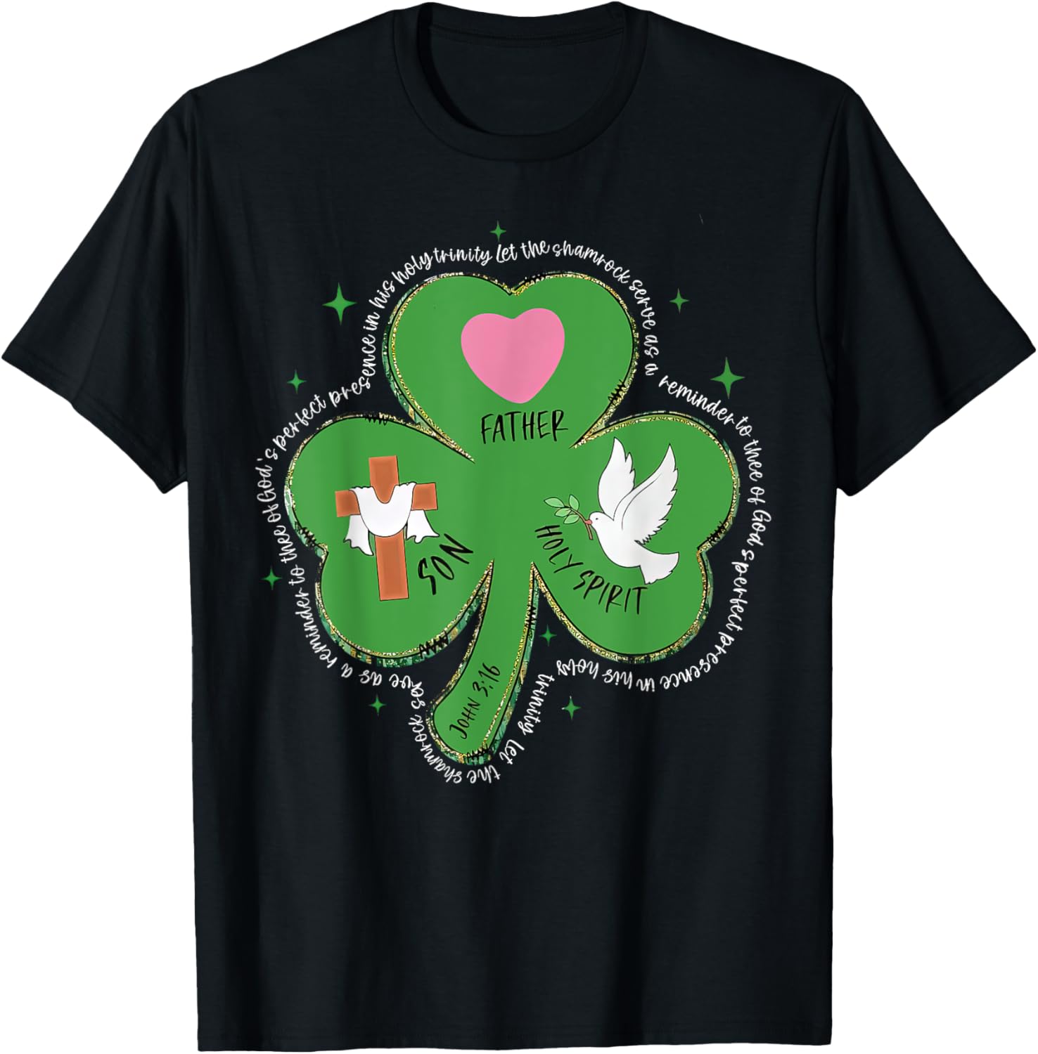 Shamrock Holy Trinity T-Shirt Father Son Holy Spirit Patrick Style - 12