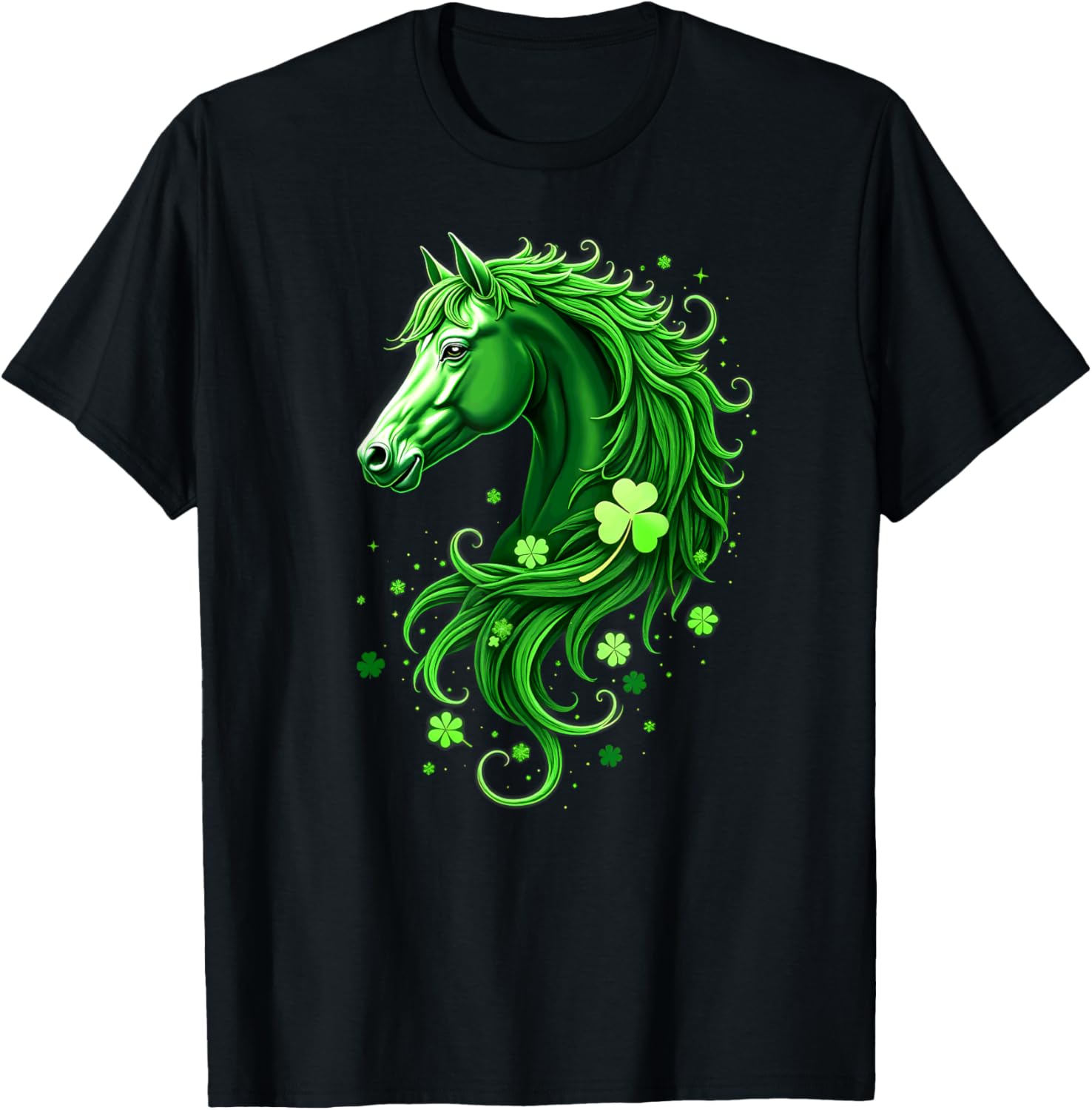 St Patrick's Day Horse Shamrocks T-Shirt for Festive Green Delight - 11