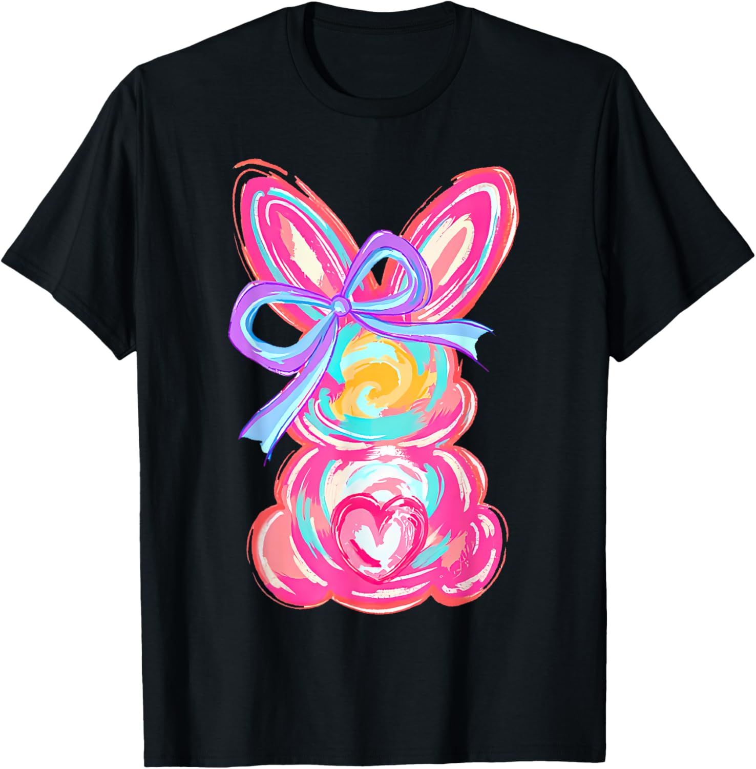 Coquette Bow Bunny Easter Shirt for Women and Girls Fun T-Shirt - 23