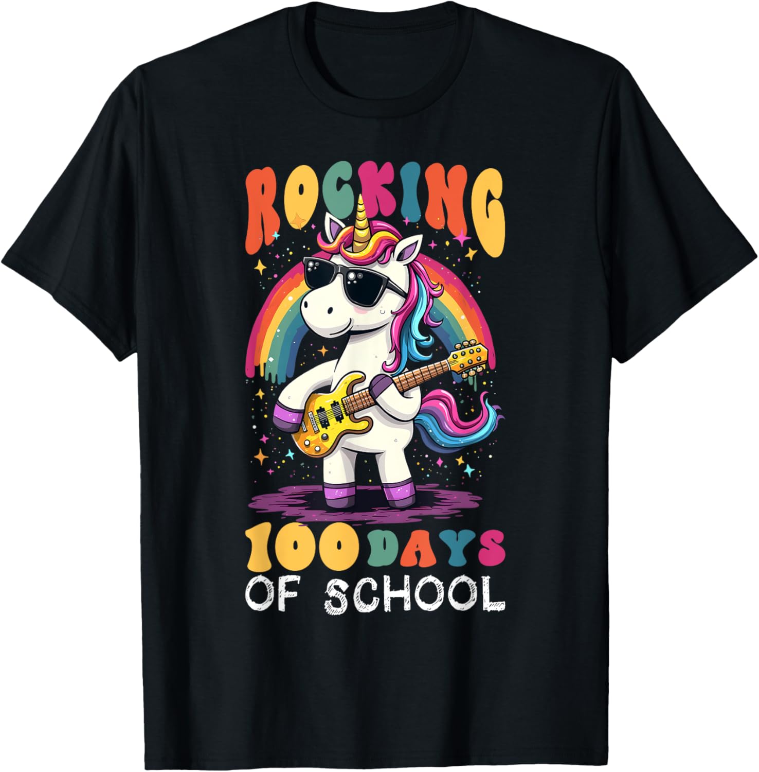 Unicorn 100 Days of School Teacher T-Shirt for Magical Celebrations - 6
