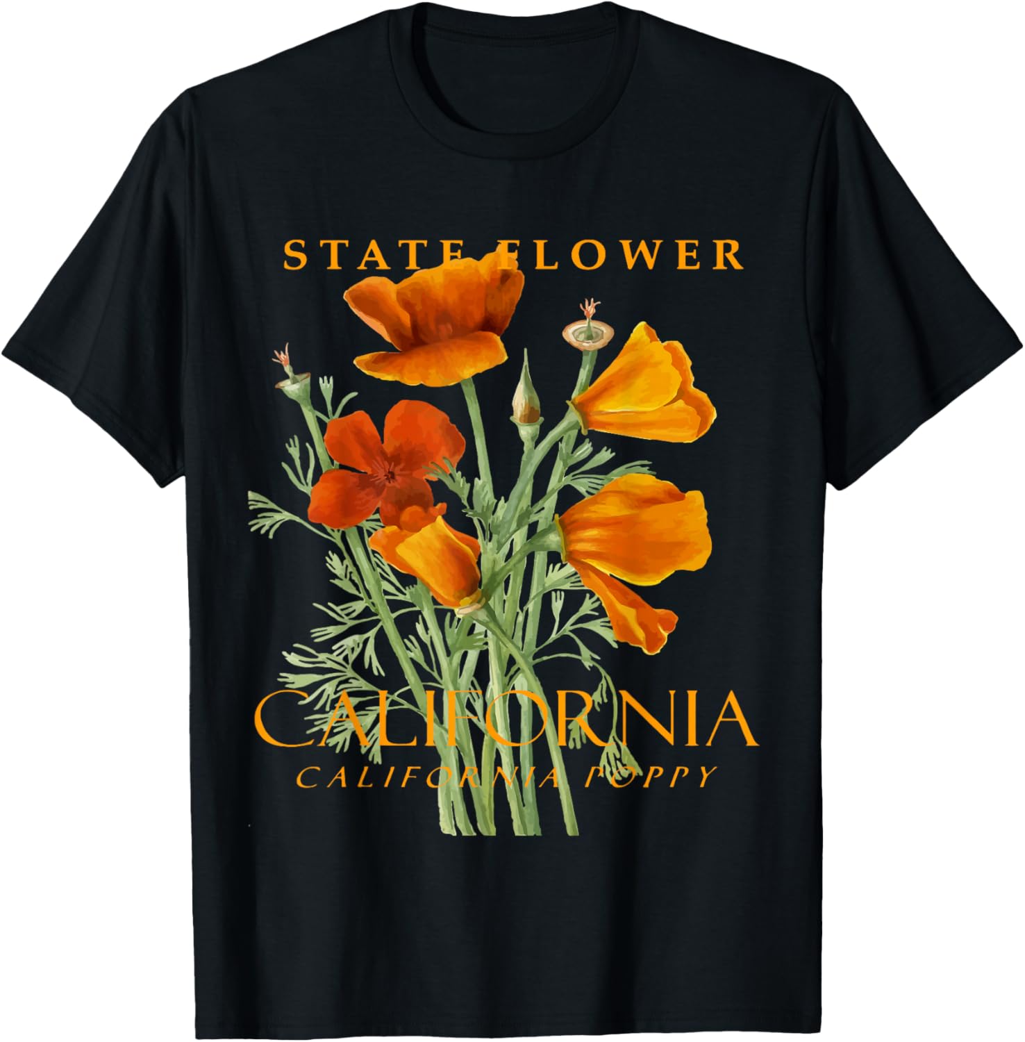 California Poppy T-Shirt for Nature Lovers - Stylish Floral Apparel - 16