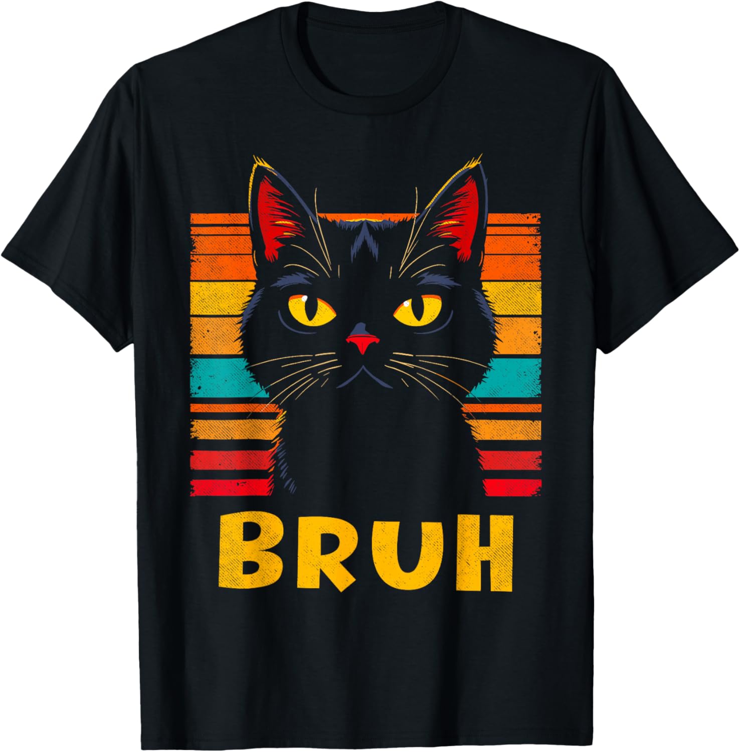 Funny Retro Black Cat T-Shirt for Cat Lovers - Vintage Style Humor Apparel - 7