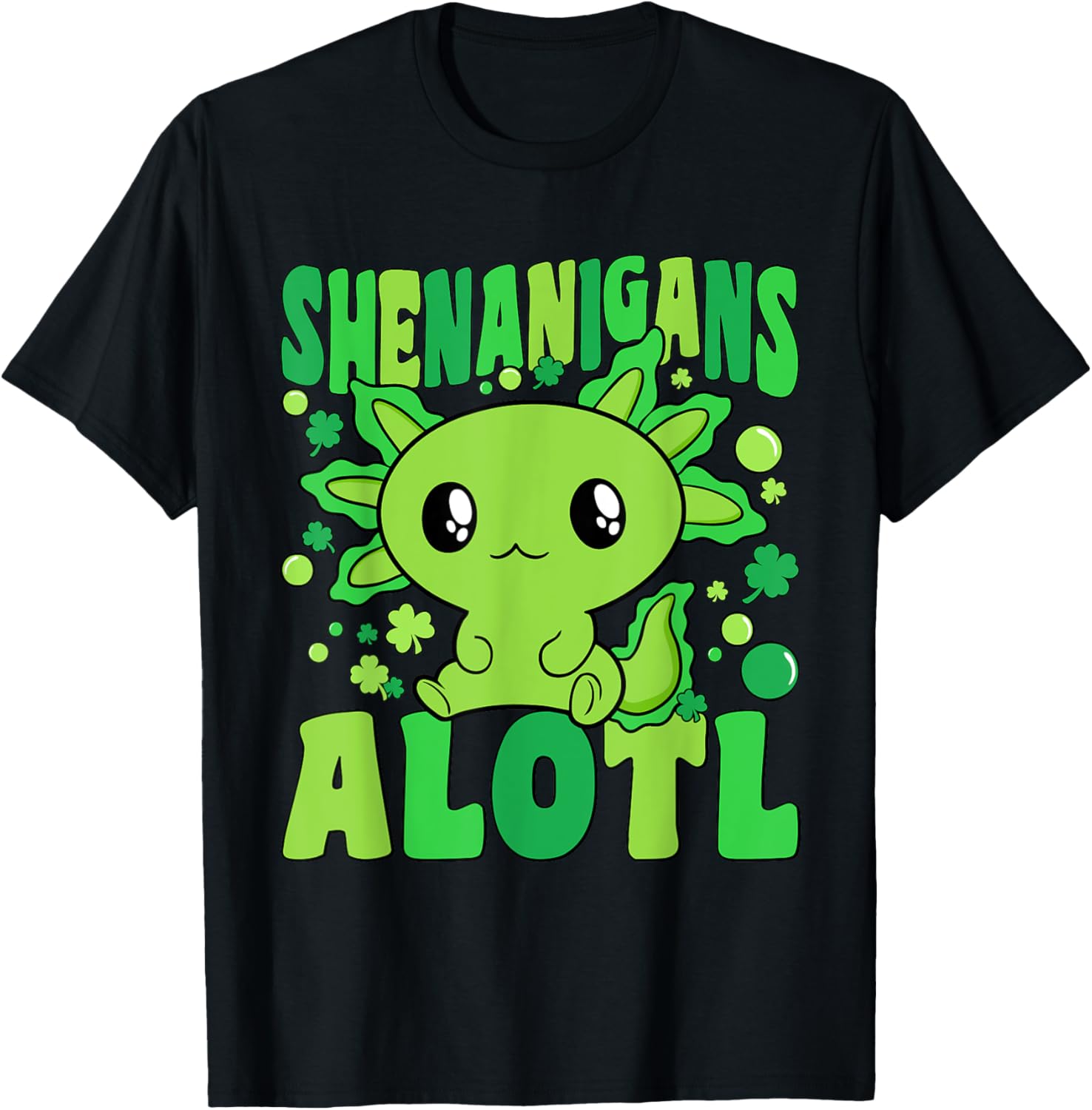 Cute Axolotl St Patricks Day T-Shirt for Kids - Fun Alotl Design - 19