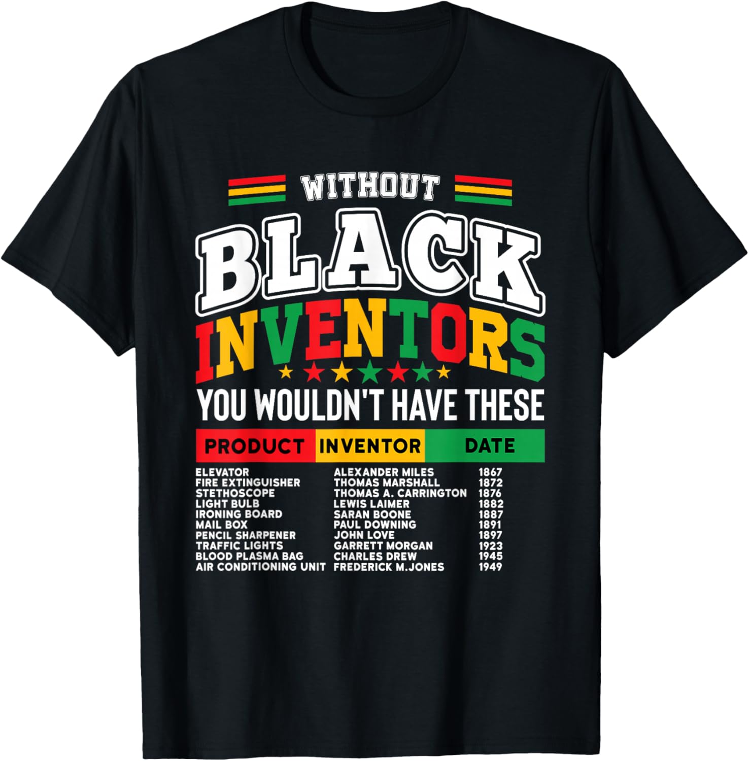 Celebrate Innovation with Afro Pride T-Shirt Featuring Black Inventors - 4