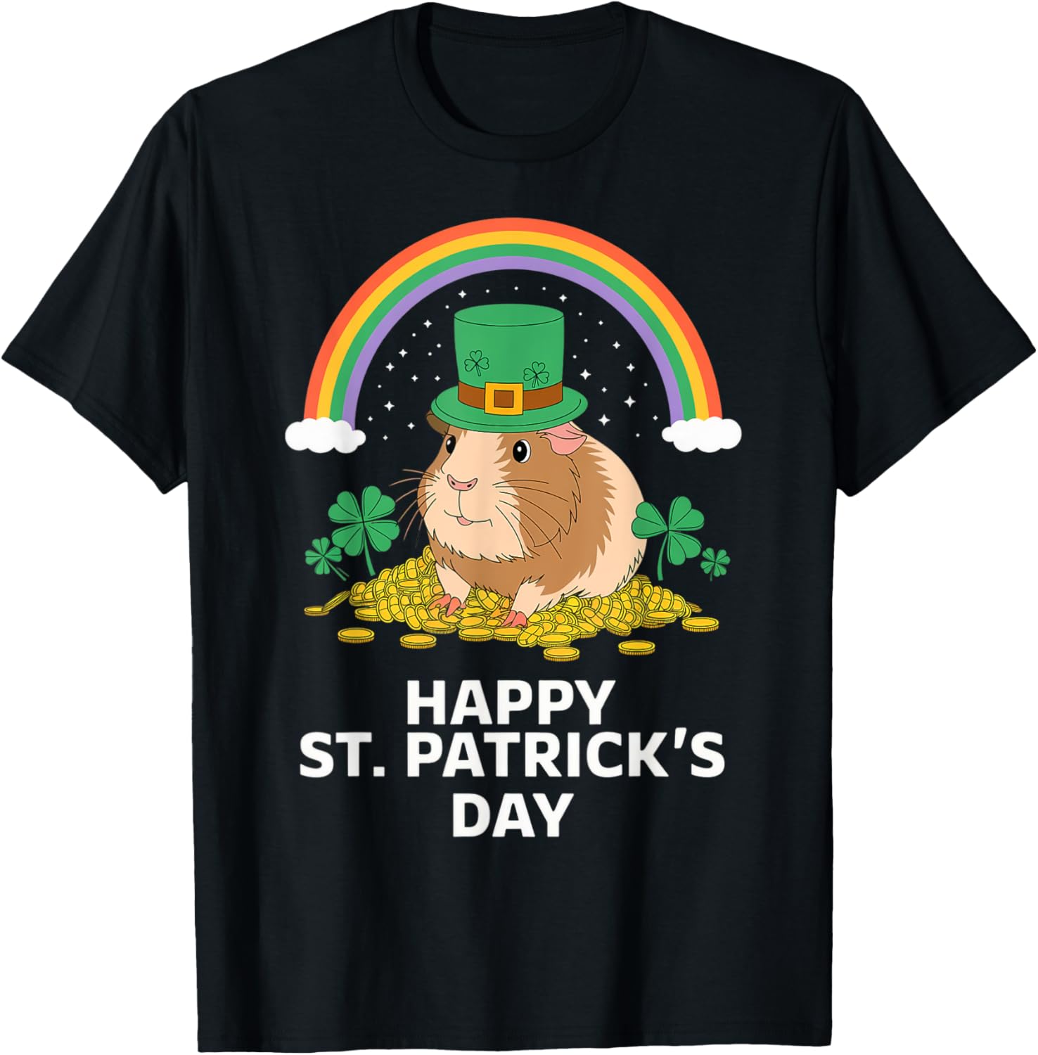 St Patrick's Day Guinea Pig T-Shirt for Women, Men, and Kids Fun Wear - 2